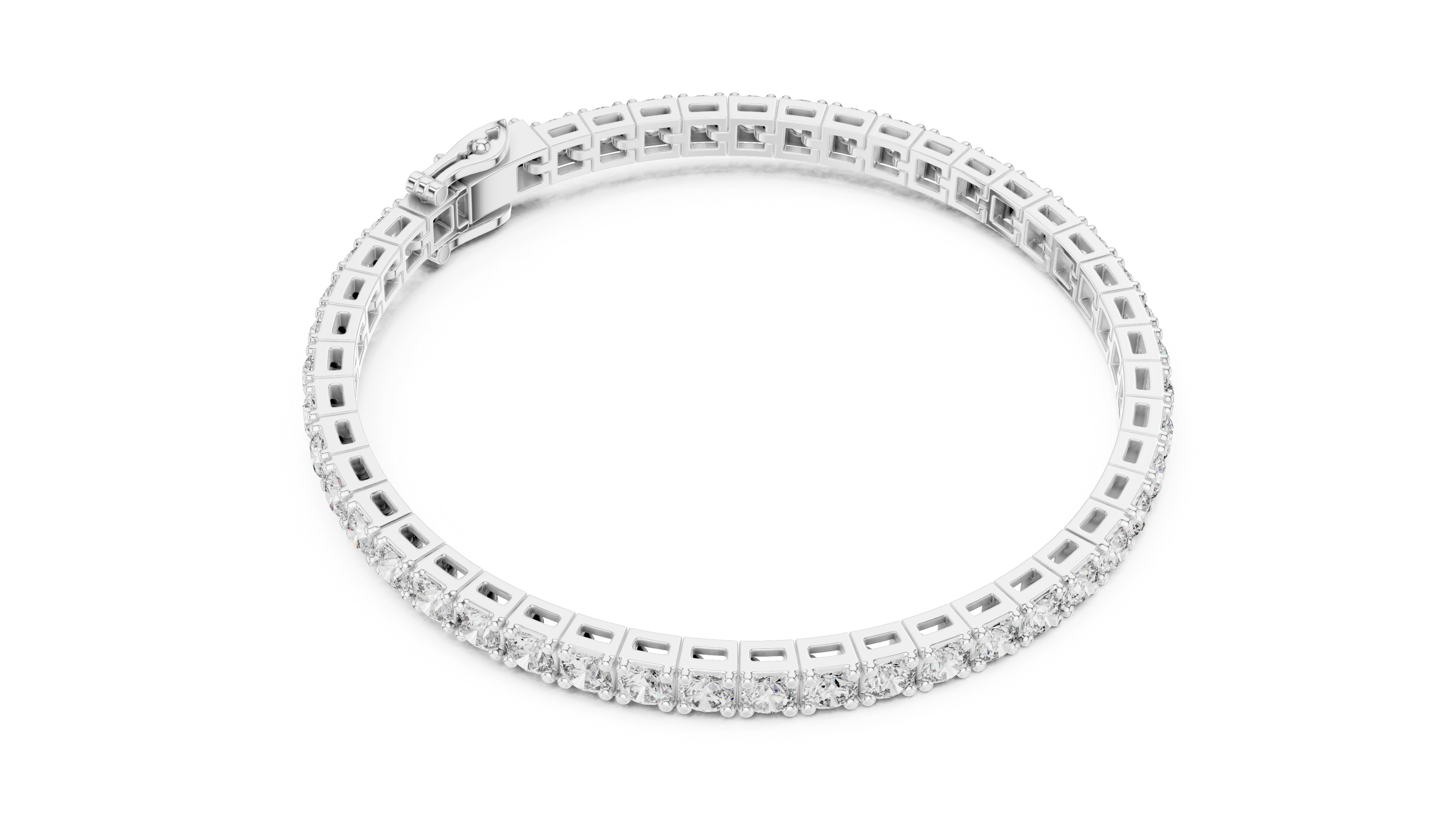 Rose Gold Slim Moissanite Tennis Bracelet – Minimal Round-Cut Diamond Shine