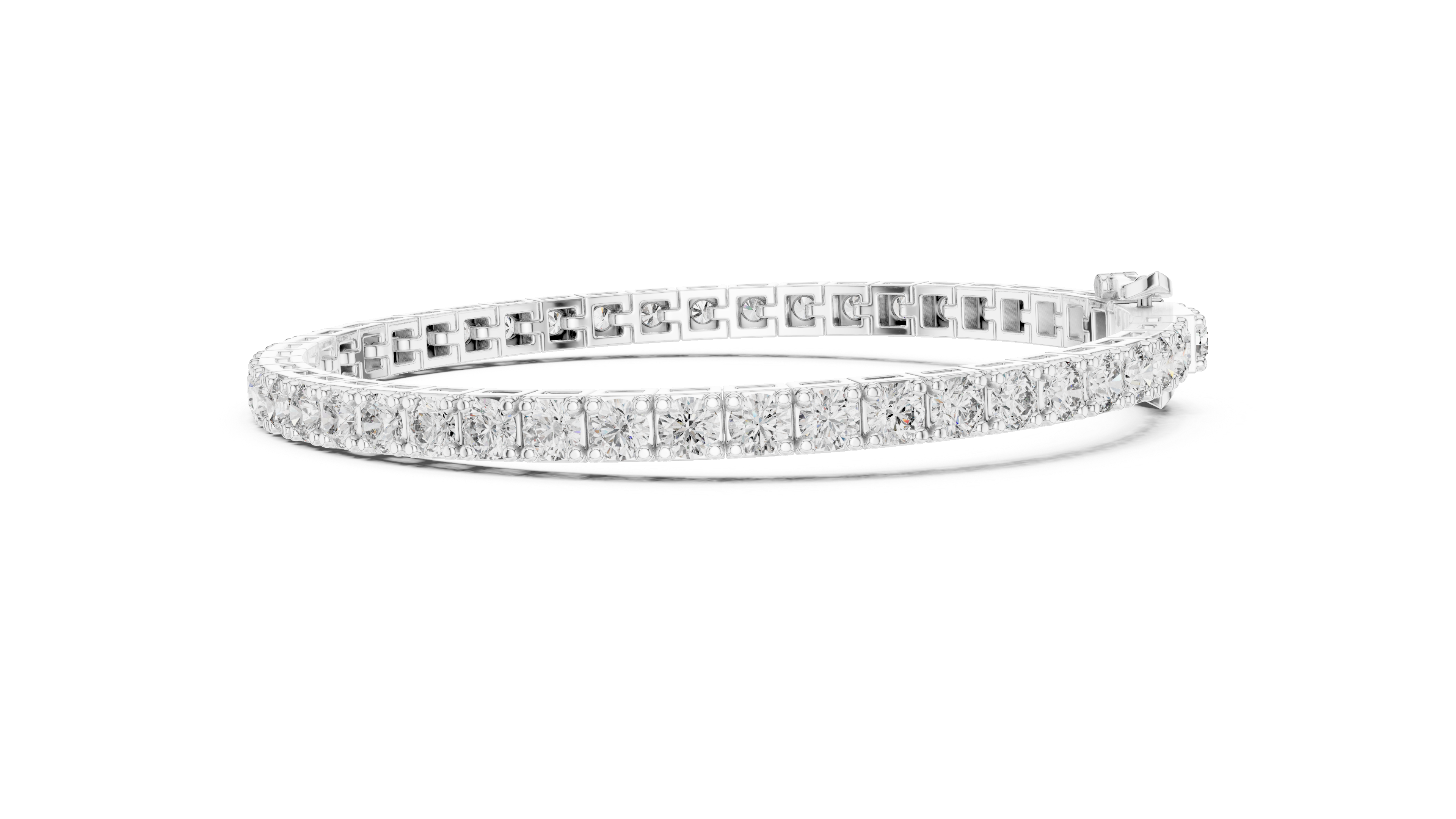Rose Gold Slim Moissanite Tennis Bracelet – Minimal Round-Cut Diamond Shine