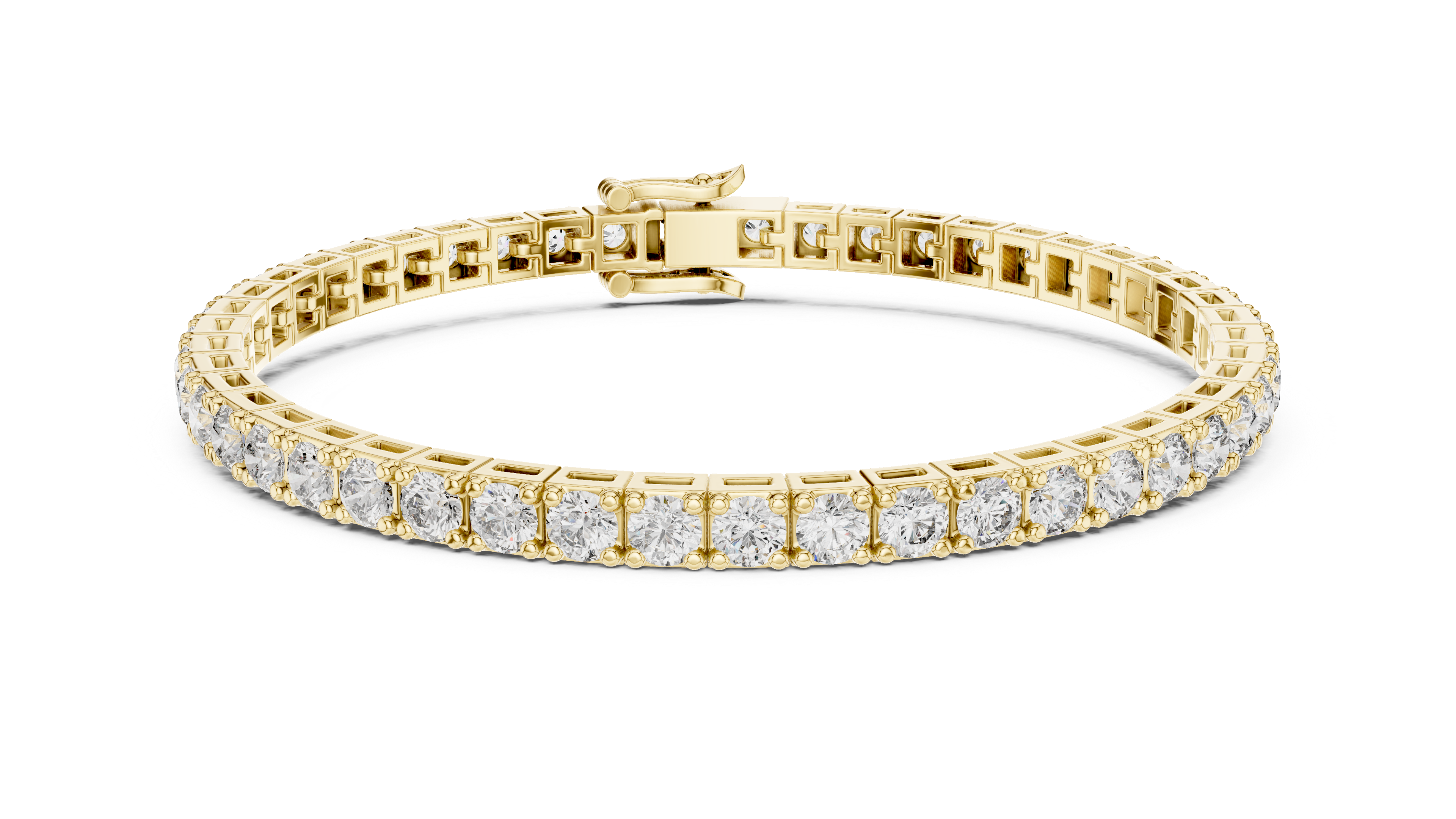 Rose Gold Slim Moissanite Tennis Bracelet – Minimal Round-Cut Diamond Shine