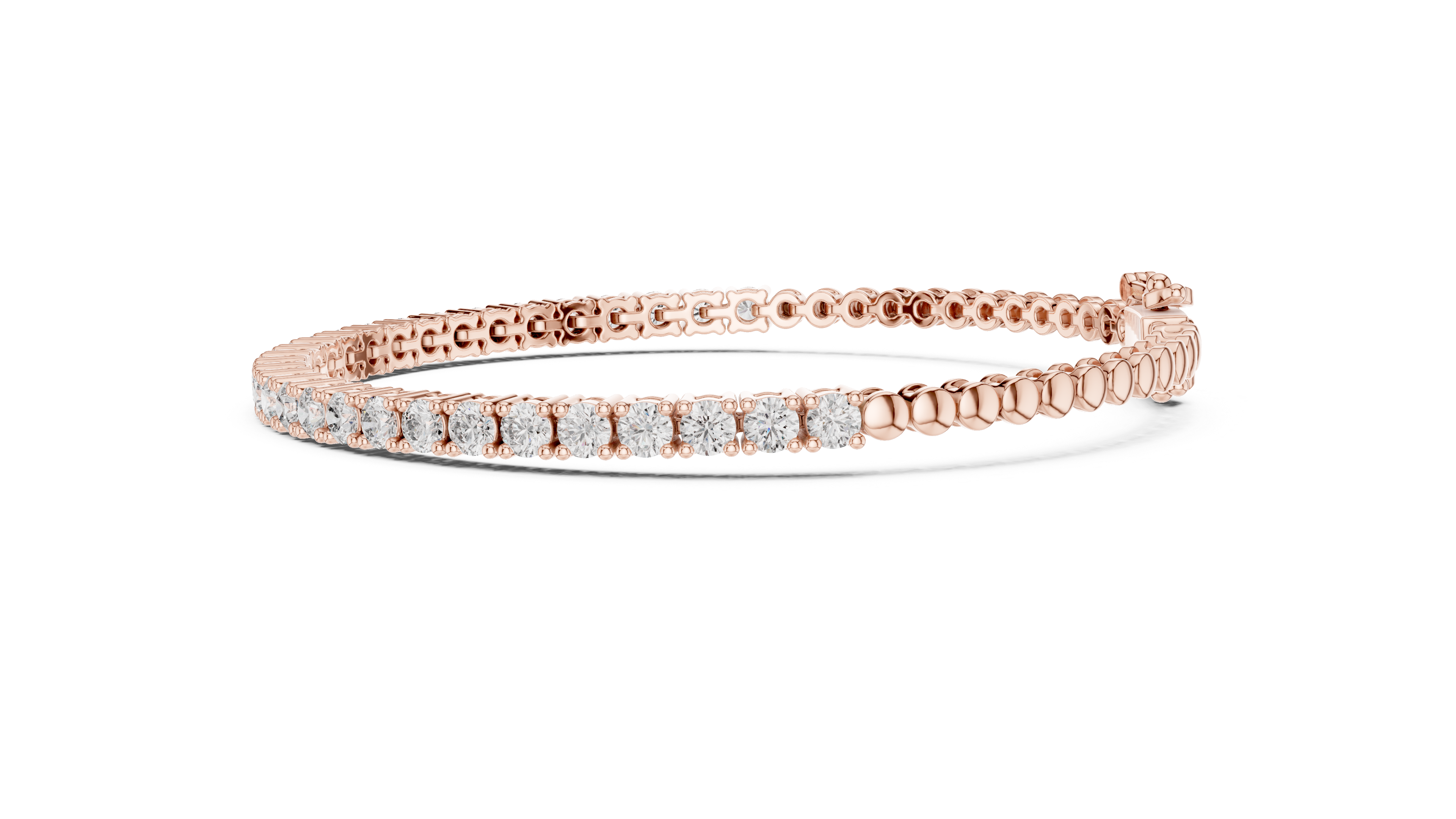 Rose Gold Moissanite Tennis Bracelet – slim Round-Cut Diamond Sparkle