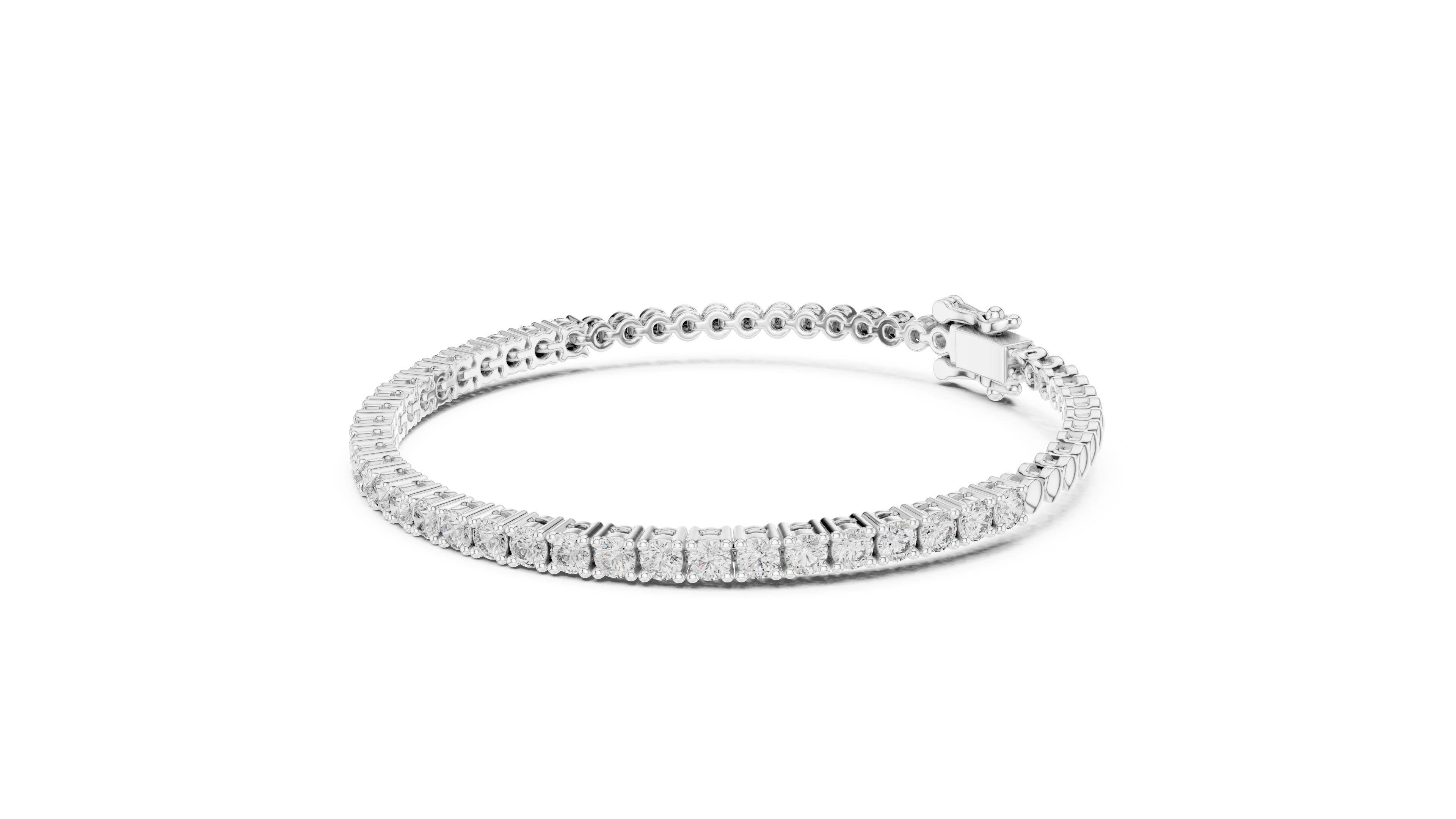 Rose Gold Moissanite Tennis Bracelet – Round-Cut Diamond