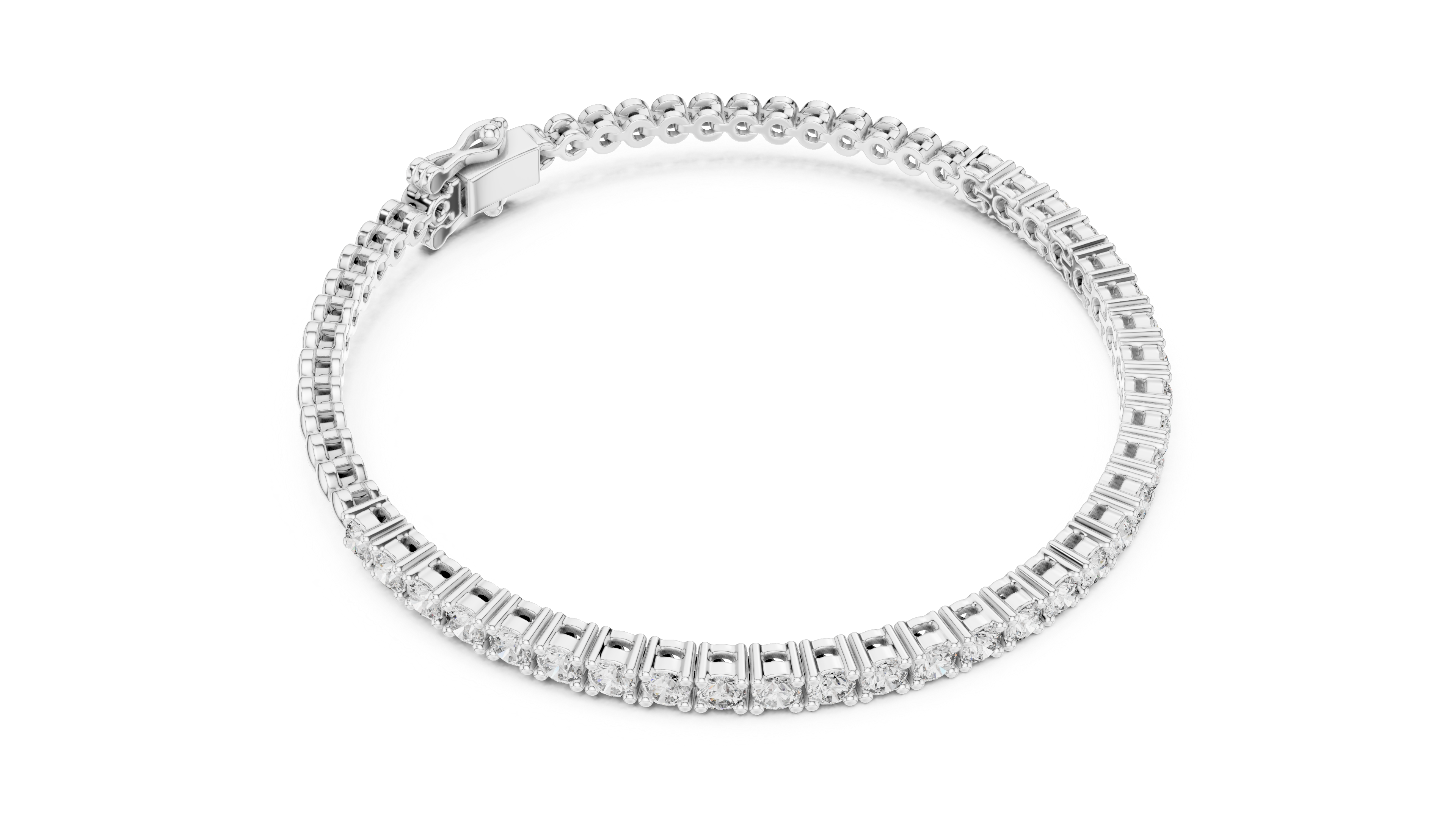 Rose Gold Moissanite Tennis Bracelet – Round-Cut Diamond