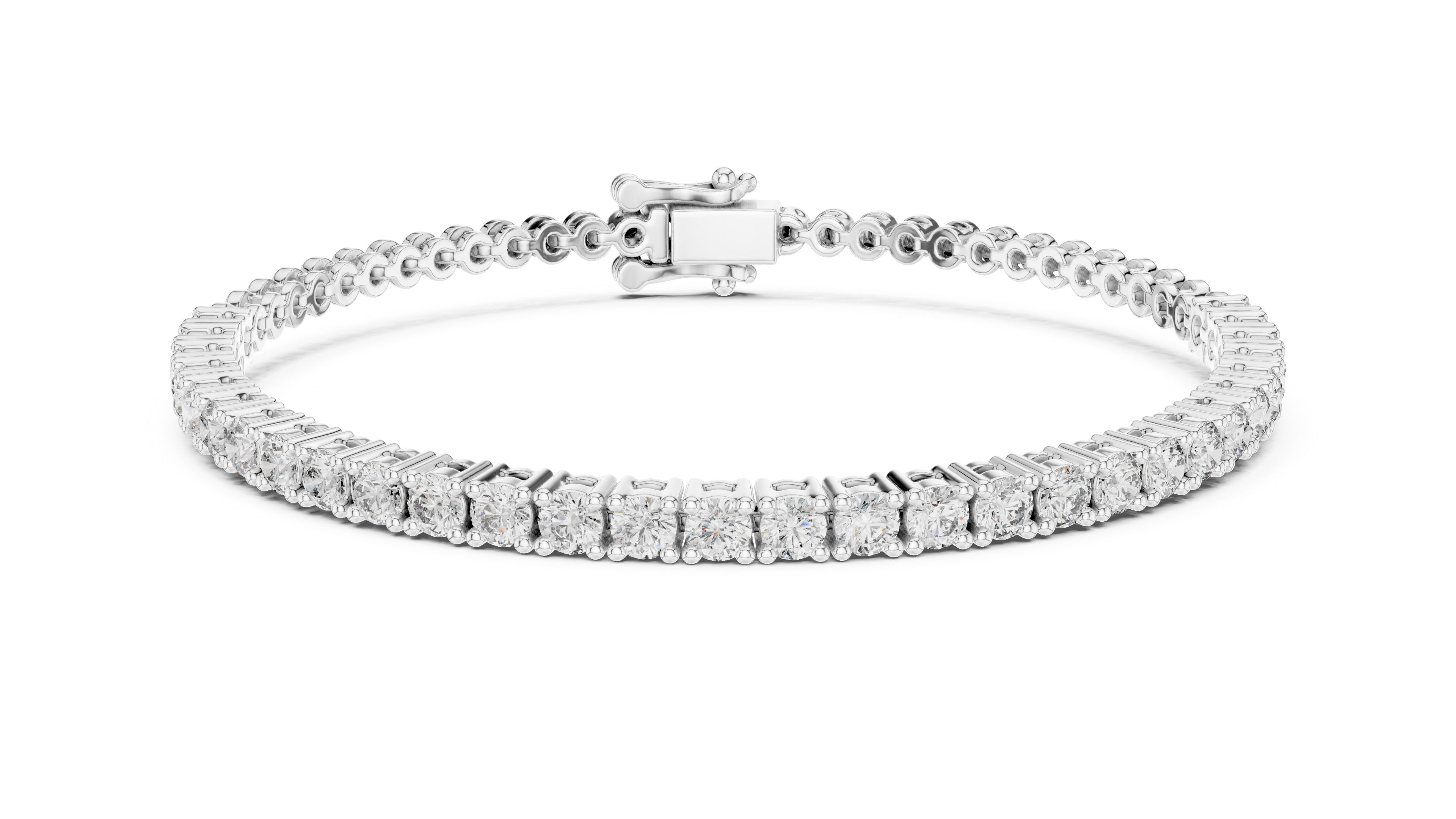 Rose Gold Moissanite Tennis Bracelet – Round-Cut Diamond