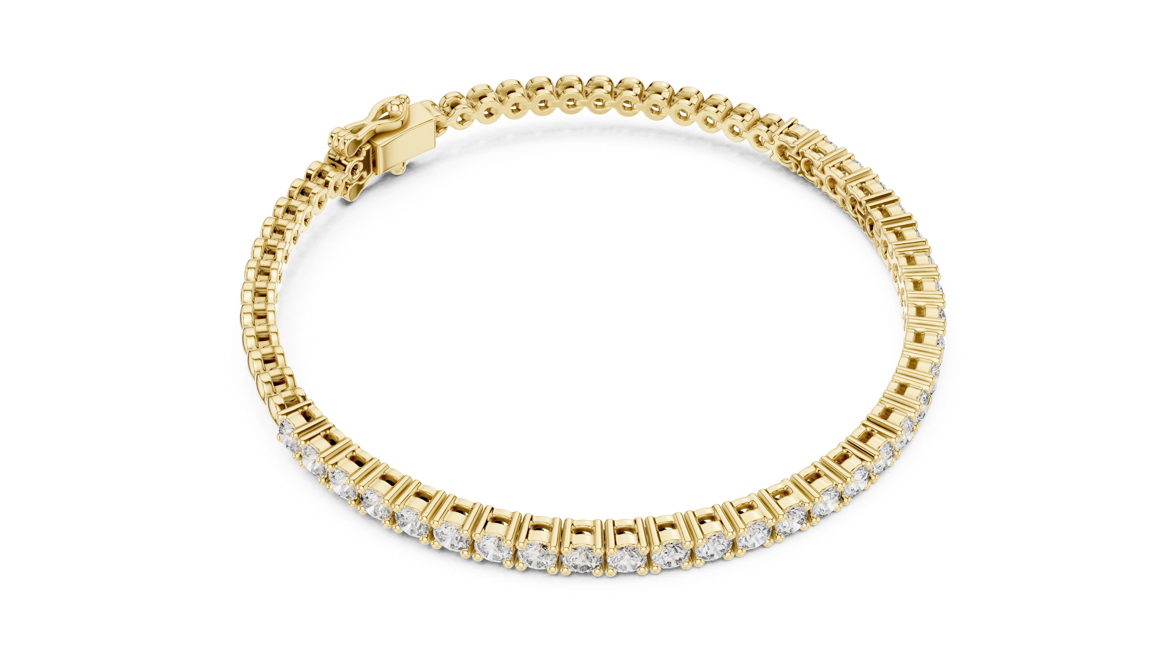 Rose Gold Moissanite Tennis Bracelet – Round-Cut Diamond