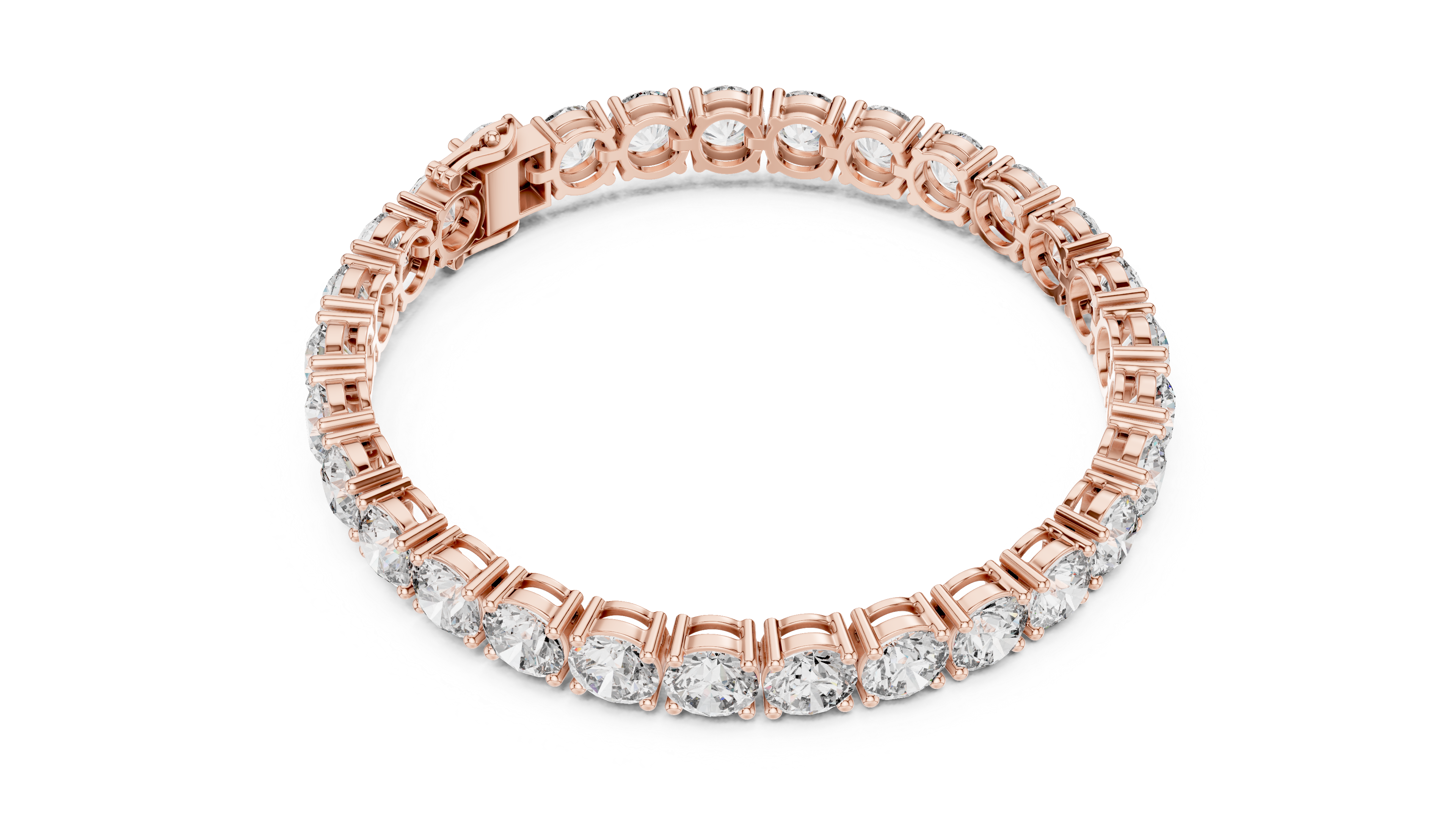 Rose Gold Moissanite Tennis Bracelet – Premium Round-Cut Diamond Brilliance