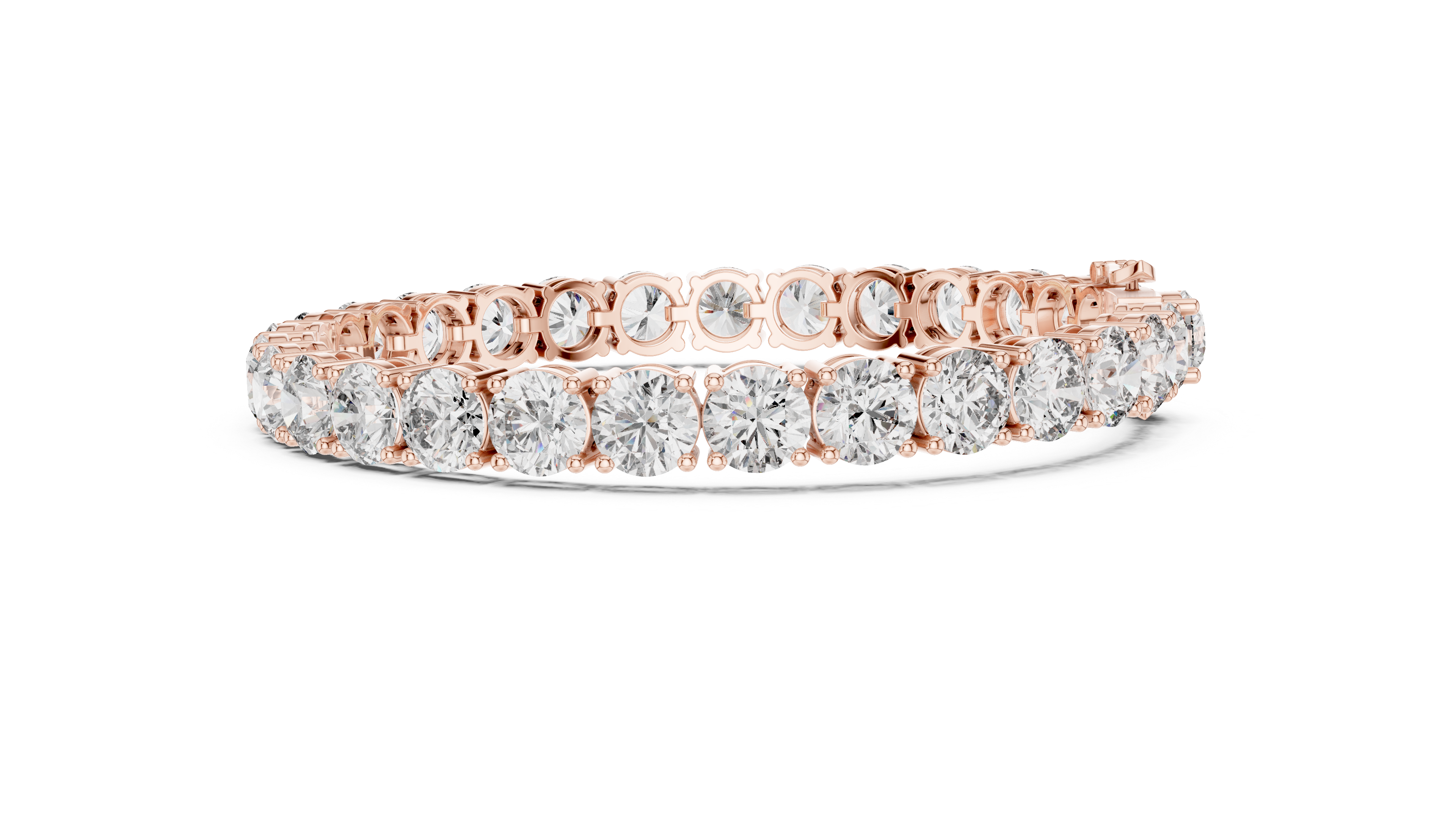 Rose Gold Moissanite Tennis Bracelet – Premium Round-Cut Diamond Brilliance