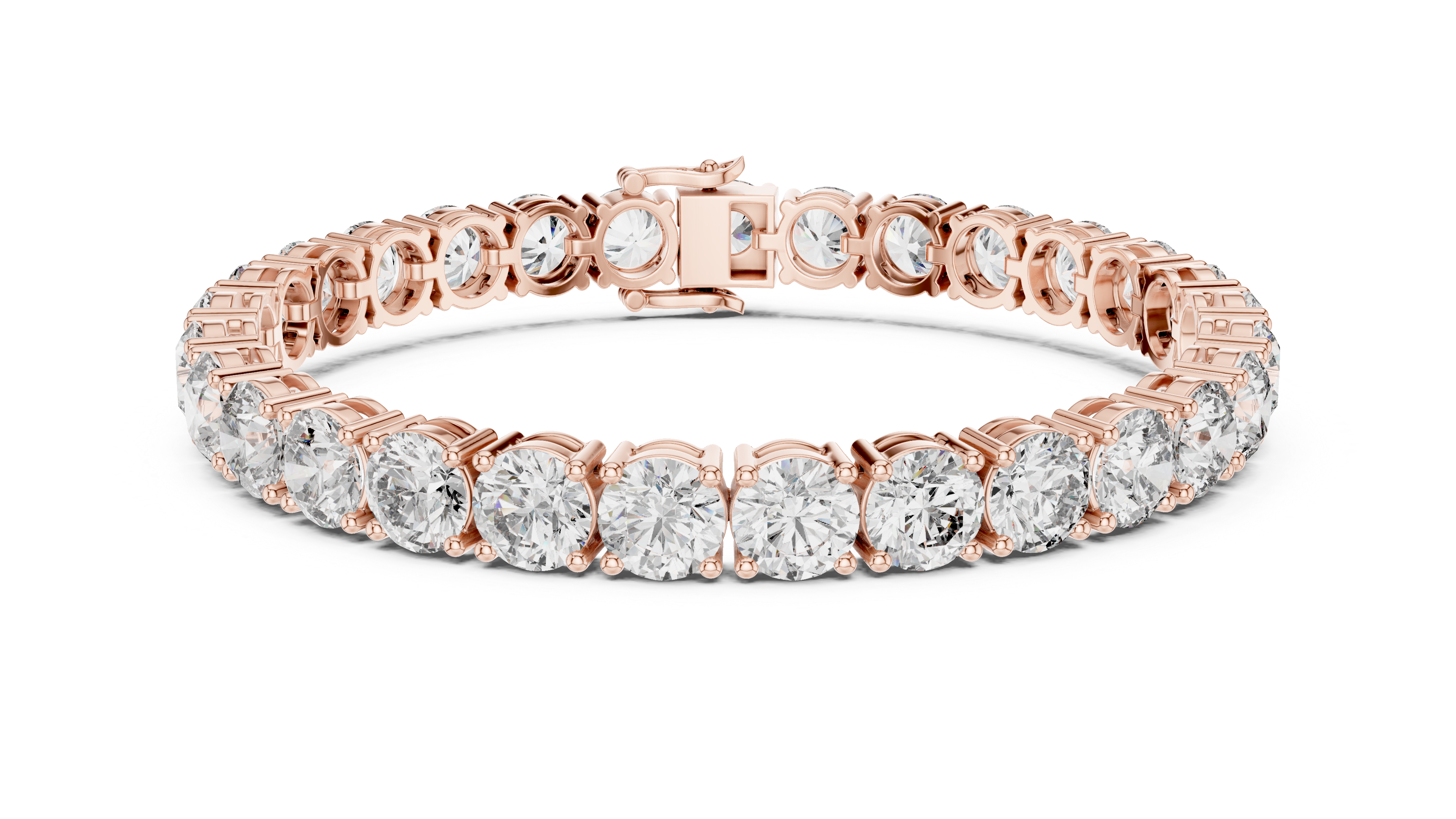 Rose Gold Moissanite Tennis Bracelet – Premium Round-Cut Diamond Brilliance
