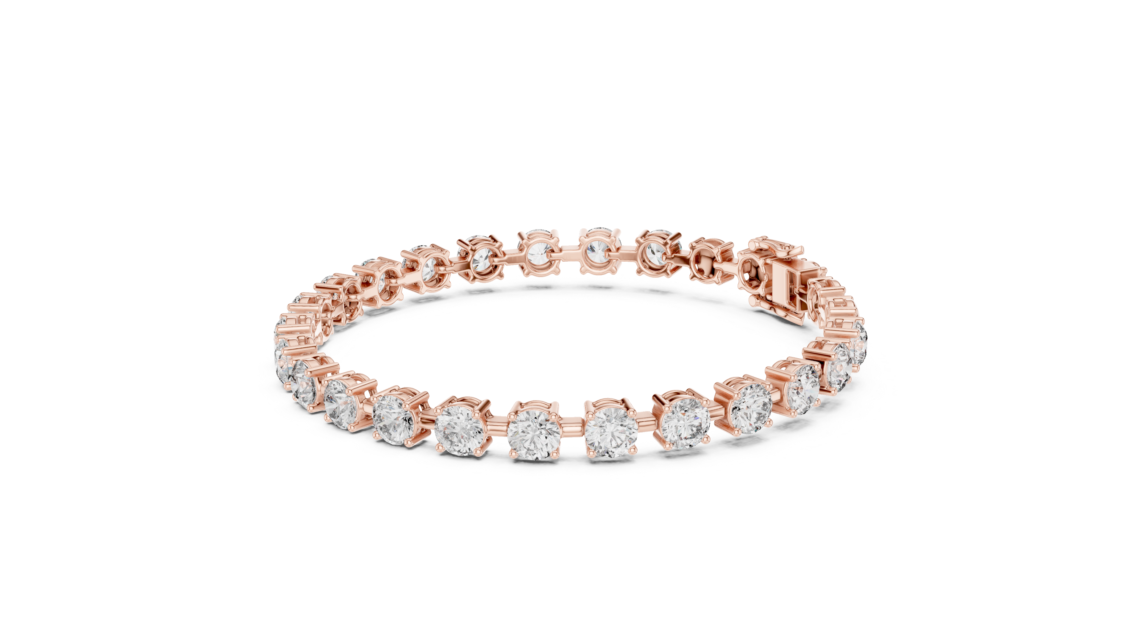Rose Gold Solitaire Moissanite Tennis Bracelet – Classic Single Stone Diamond Sparkle