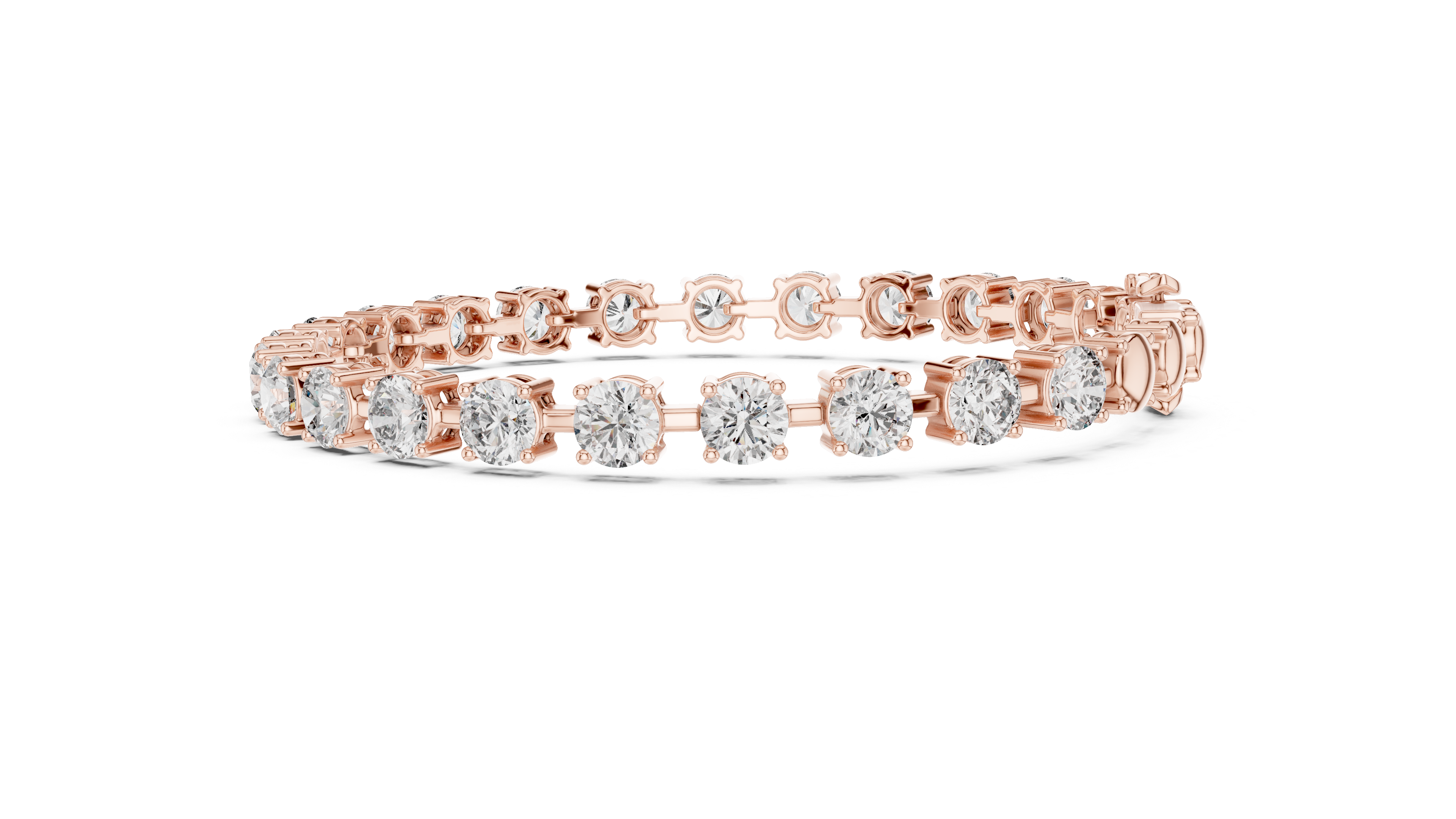 Rose Gold Solitaire Moissanite Tennis Bracelet – Classic Single Stone Diamond Sparkle