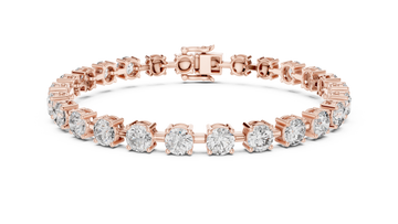Rose Gold Solitaire Moissanite Tennis Bracelet – Classic Single Stone Diamond Sparkle