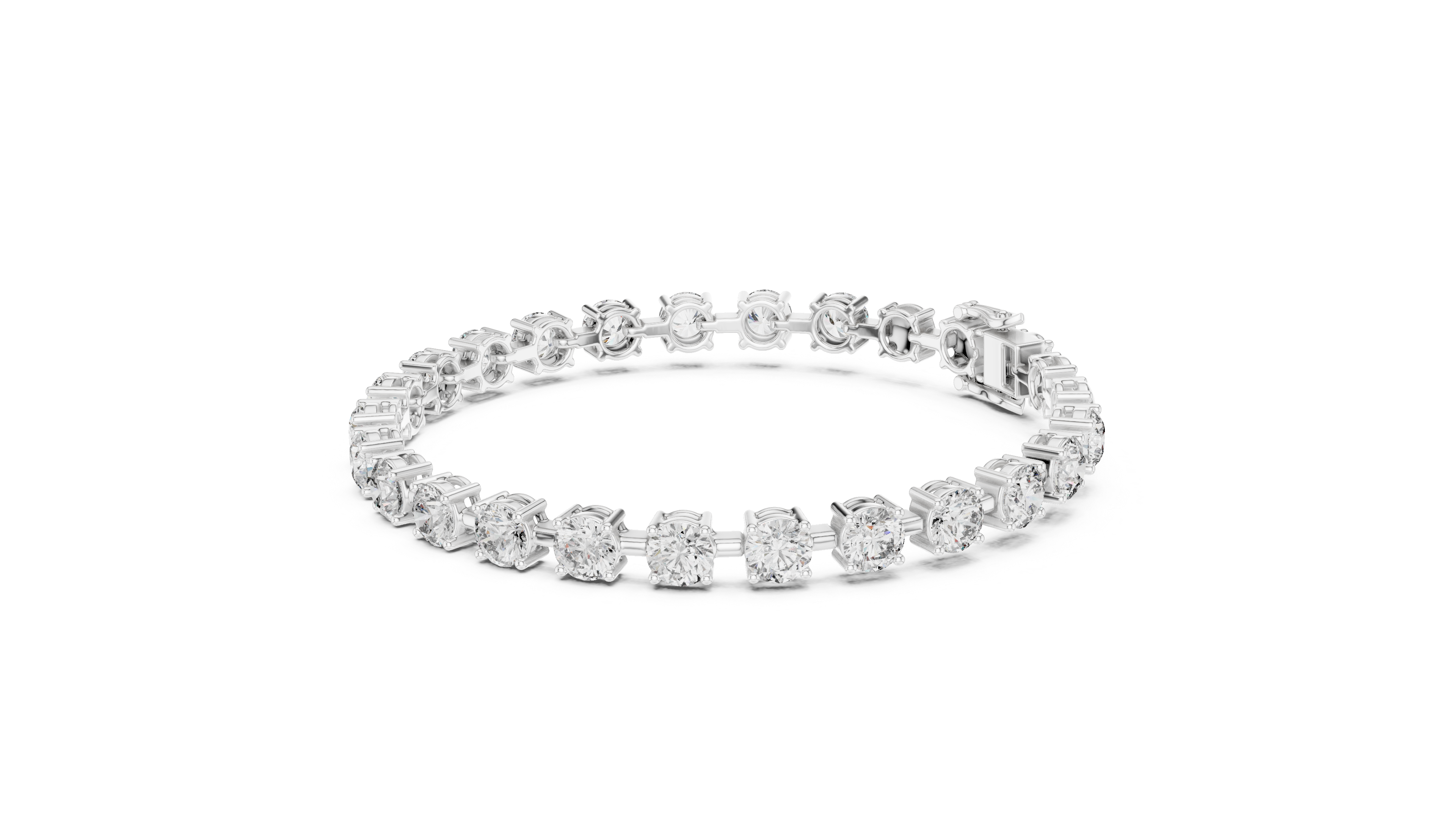Rose Gold Solitaire Moissanite Tennis Bracelet – Classic Single Stone Diamond Sparkle