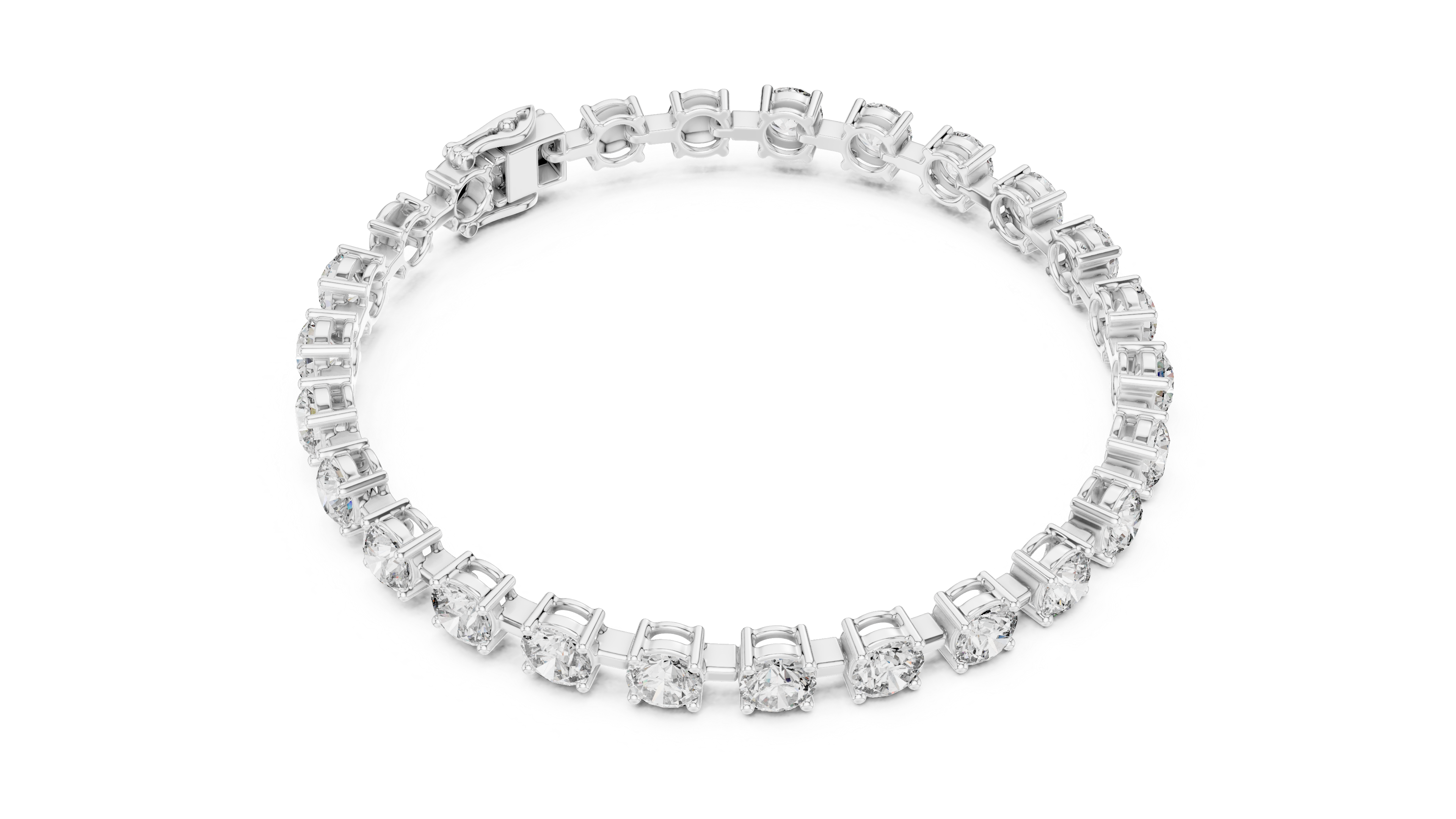 Rose Gold Solitaire Moissanite Tennis Bracelet – Classic Single Stone Diamond Sparkle