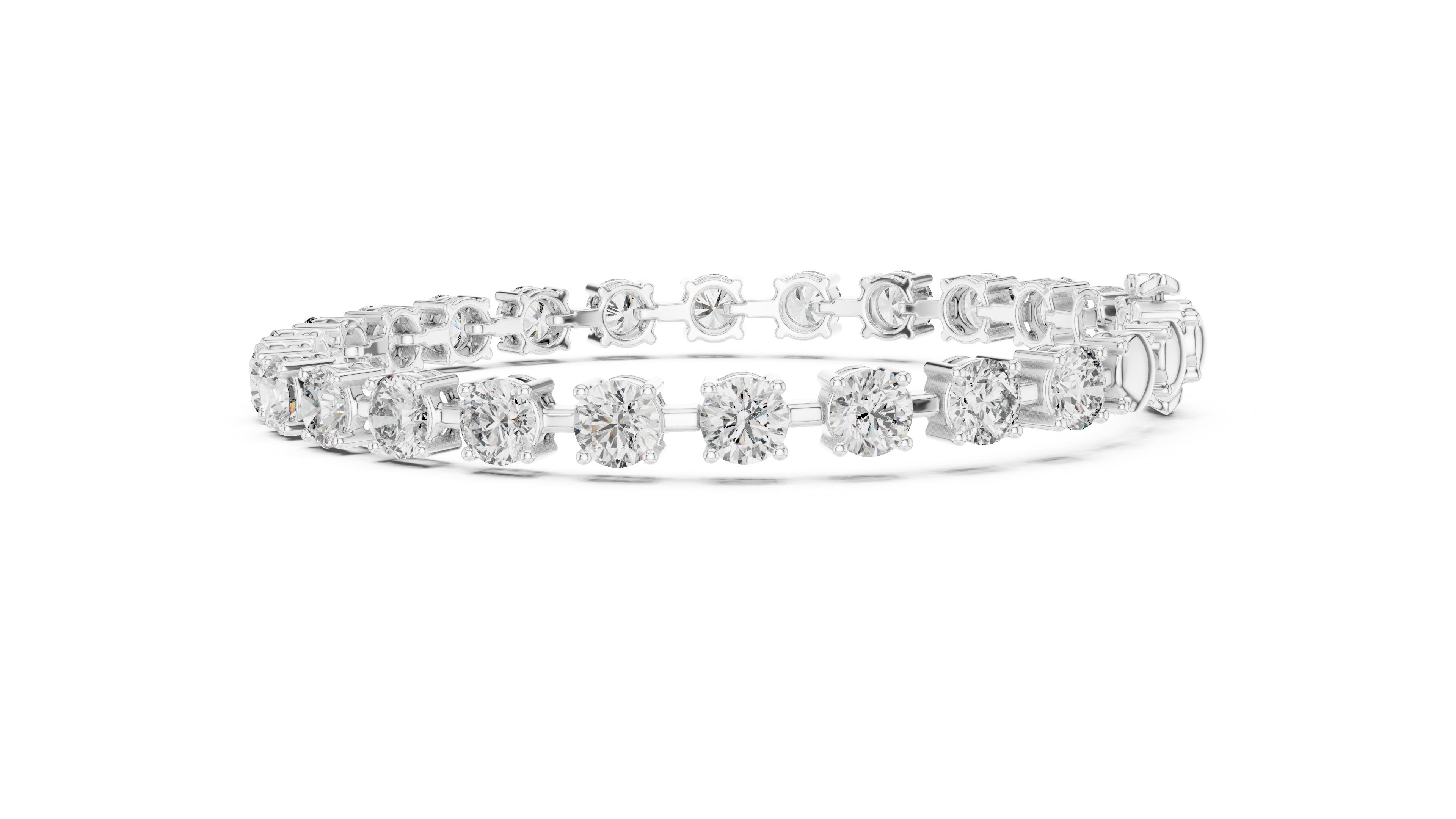 Rose Gold Solitaire Moissanite Tennis Bracelet – Classic Single Stone Diamond Sparkle