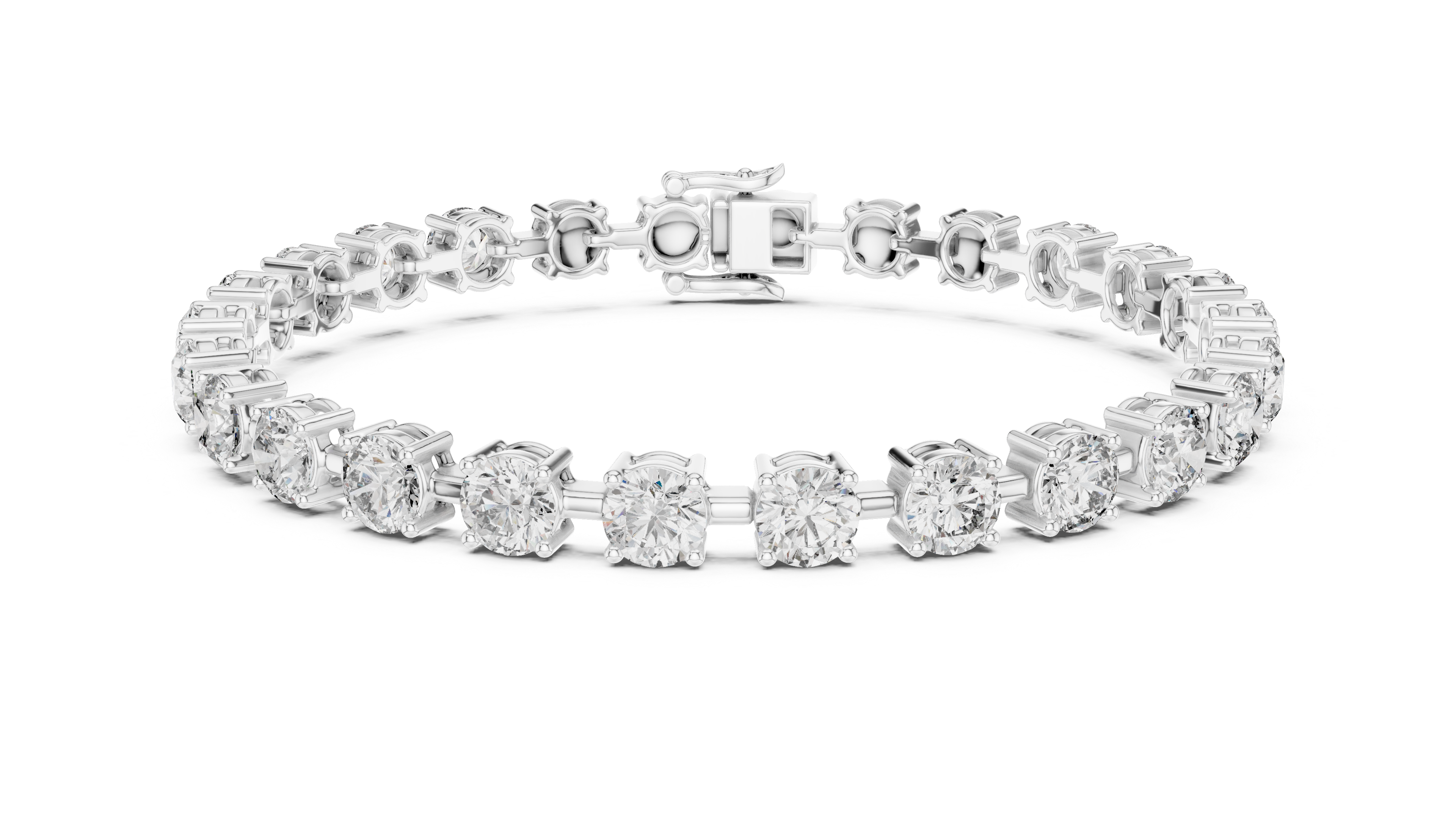 Rose Gold Solitaire Moissanite Tennis Bracelet – Classic Single Stone Diamond Sparkle
