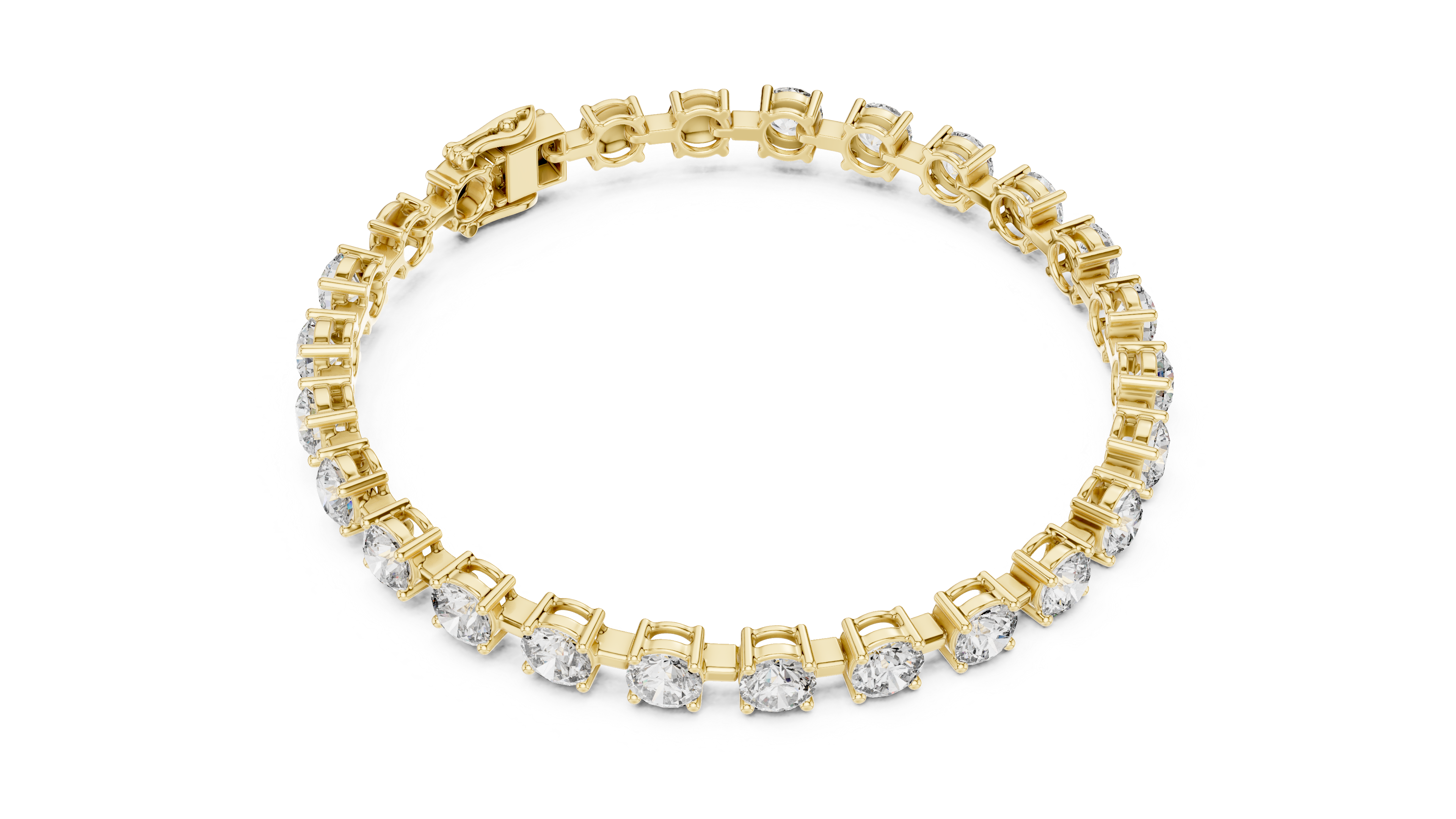 Rose Gold Solitaire Moissanite Tennis Bracelet – Classic Single Stone Diamond Sparkle
