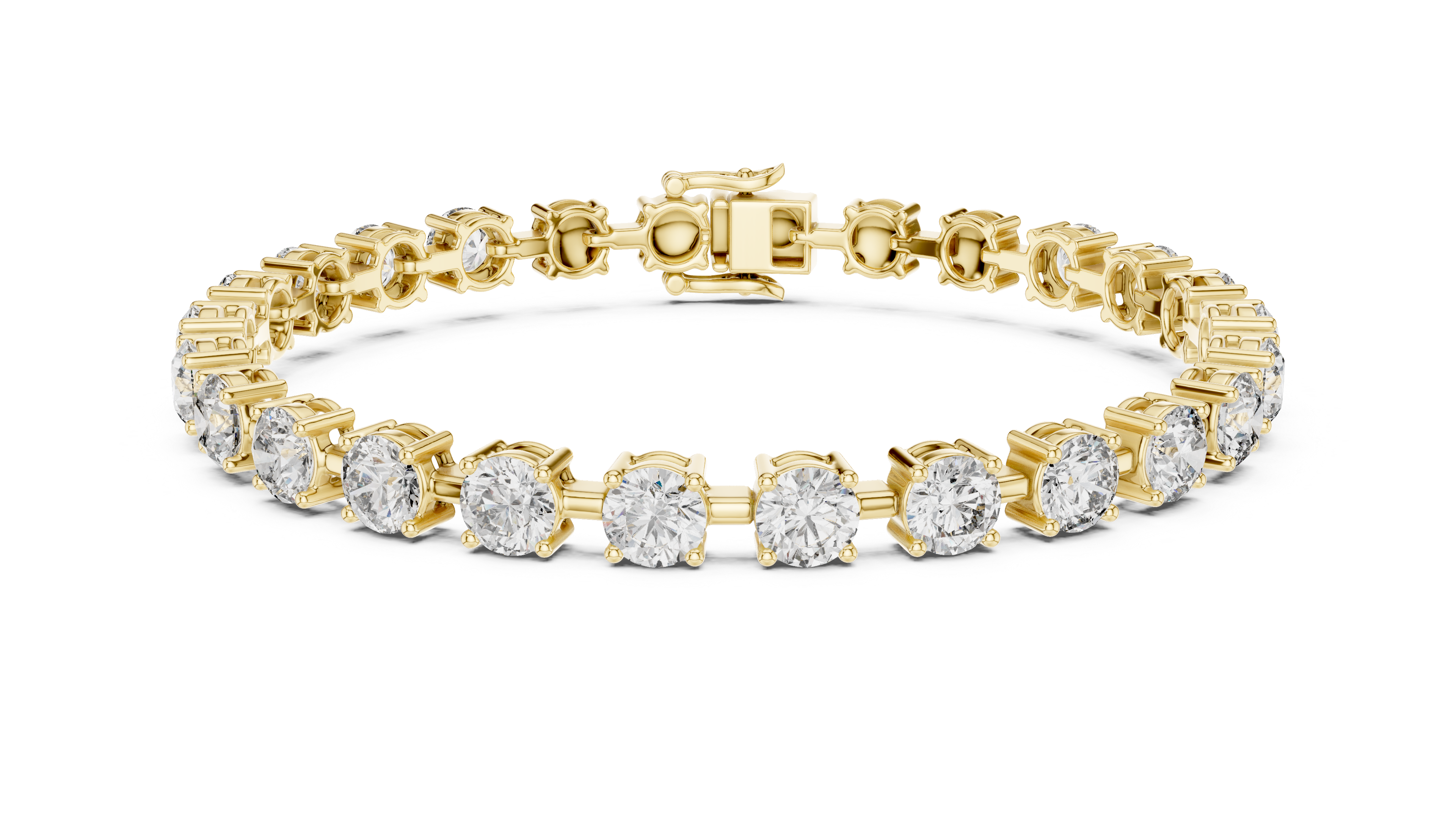 Rose Gold Solitaire Moissanite Tennis Bracelet – Classic Single Stone Diamond Sparkle