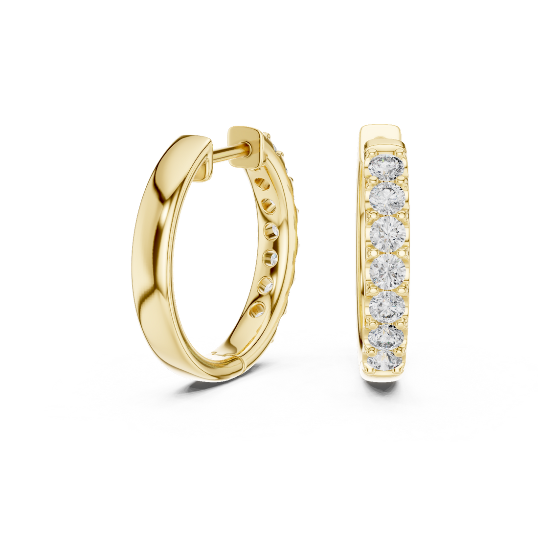Yellow Gold Moissanite Heggie Earrings – Classic Sparkle Everyday Luxury