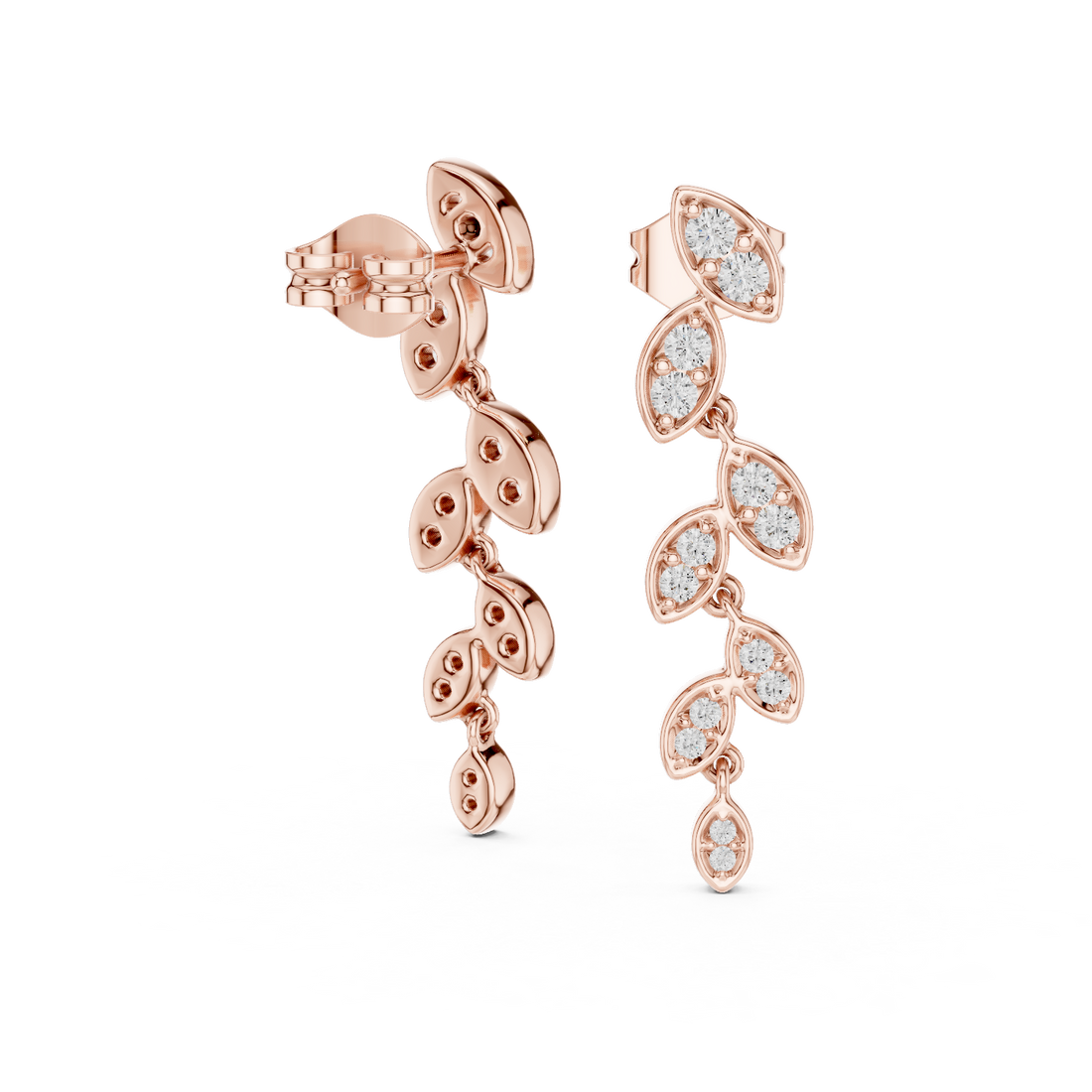 Rose Gold Chandelier Earrings – Minimal Drop Design with Modern Elegance
