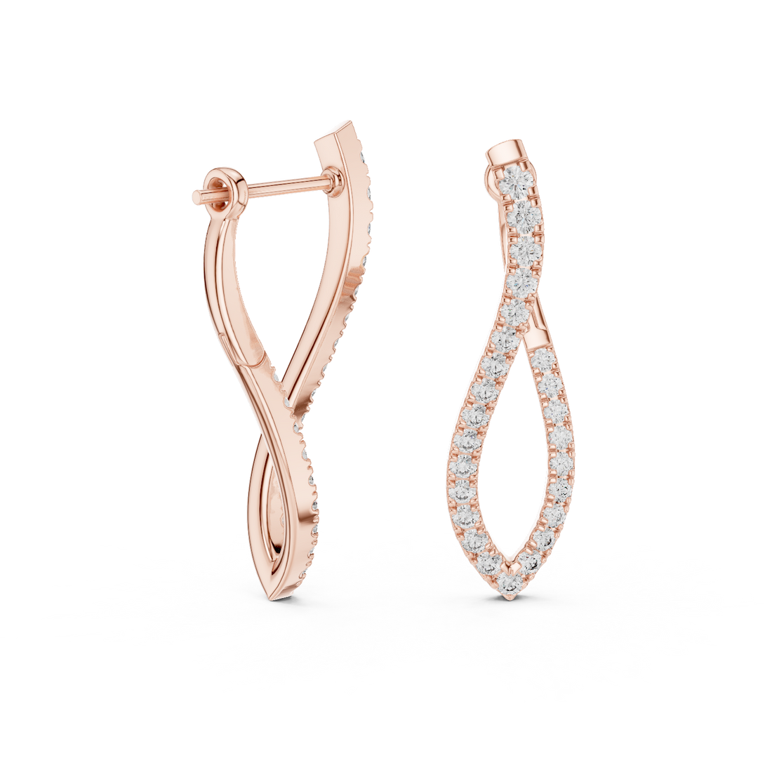 Rose Gold Sleek Hoop Earrings – Modern Minimal Statement Design