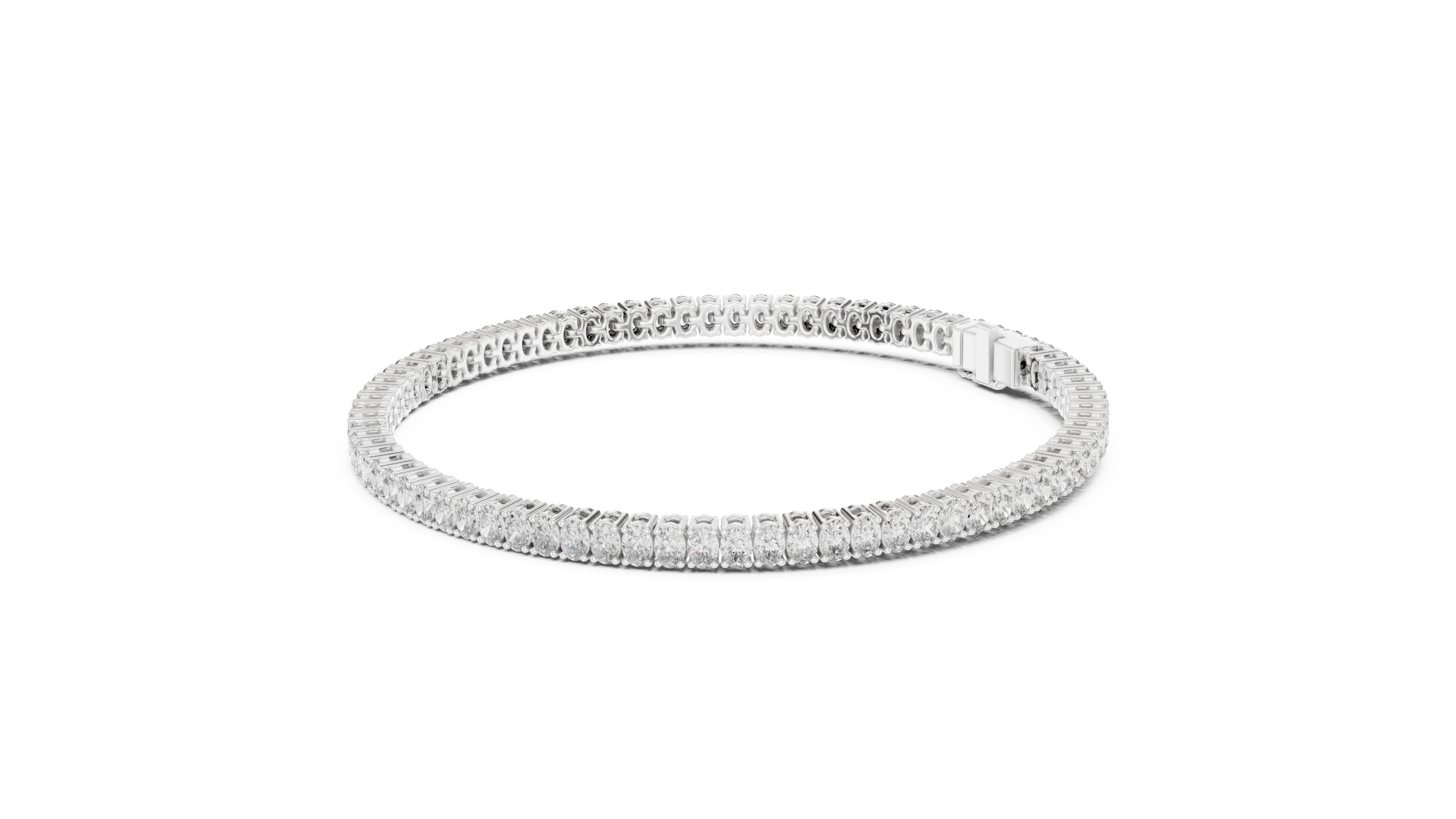 White Gold Wave Moissanite Bracelet – Elegant TwisWhite Gold Full Eternity Moissanite Tennis Bracelet – Ultra Luxe Diamond Brillianceted Diamond Sparkle