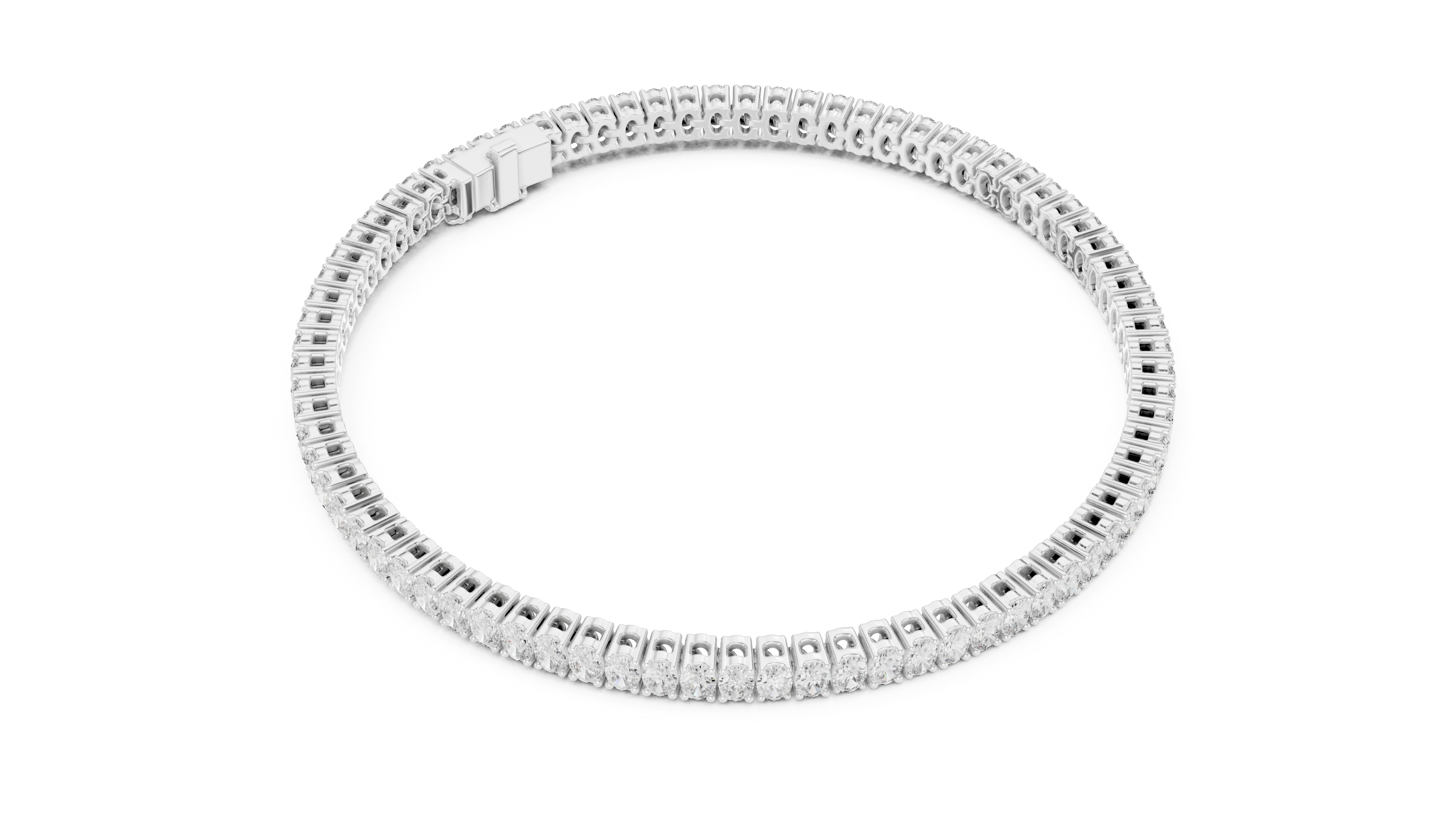 White Gold Wave Moissanite Bracelet – Elegant TwisWhite Gold Full Eternity Moissanite Tennis Bracelet – Ultra Luxe Diamond Brillianceted Diamond Sparkle