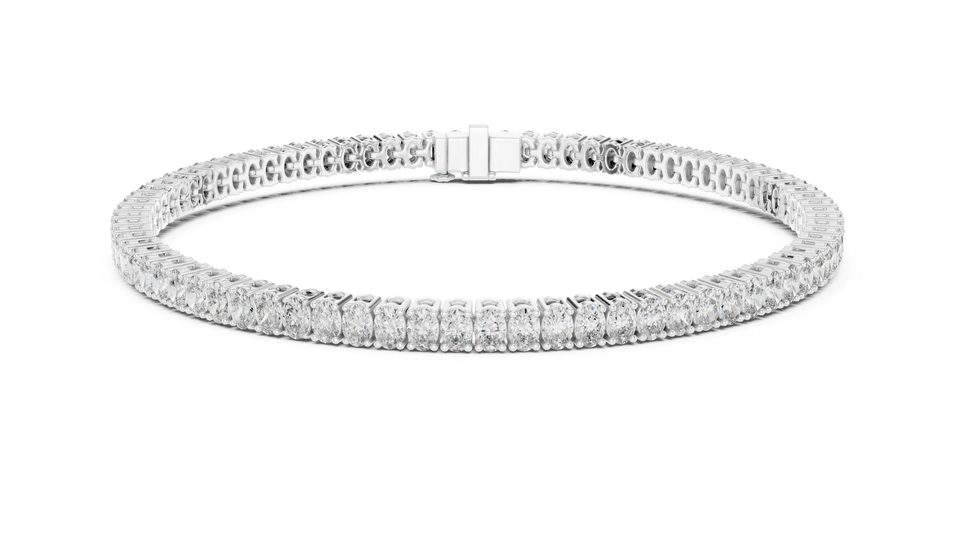 White Gold Wave Moissanite Bracelet – Elegant TwisWhite Gold Full Eternity Moissanite Tennis Bracelet – Ultra Luxe Diamond Brillianceted Diamond Sparkle