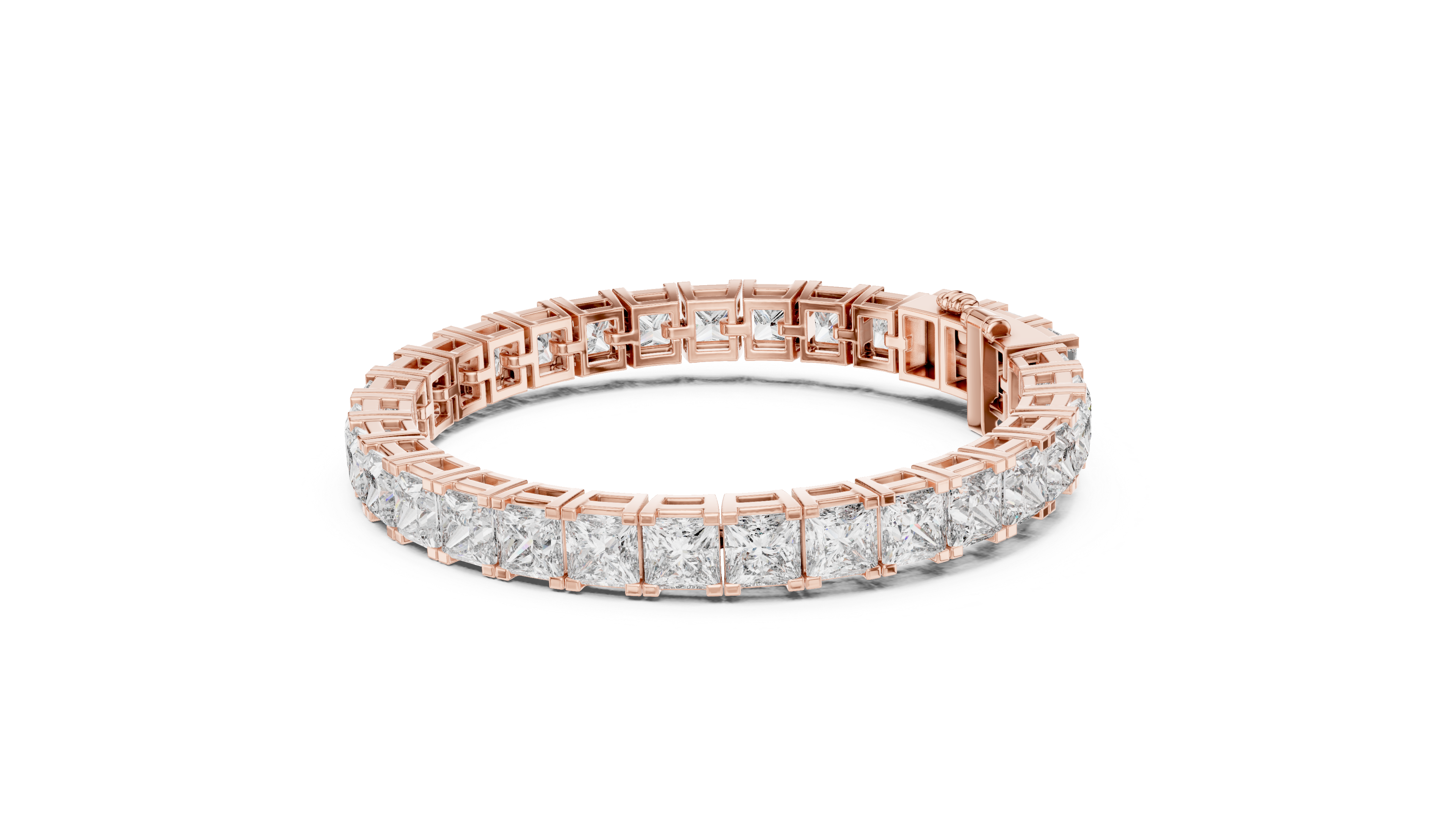 White Gold Princess-Cut Moissanite Tennis Bracelet – Bold Square Diamond Brilliance