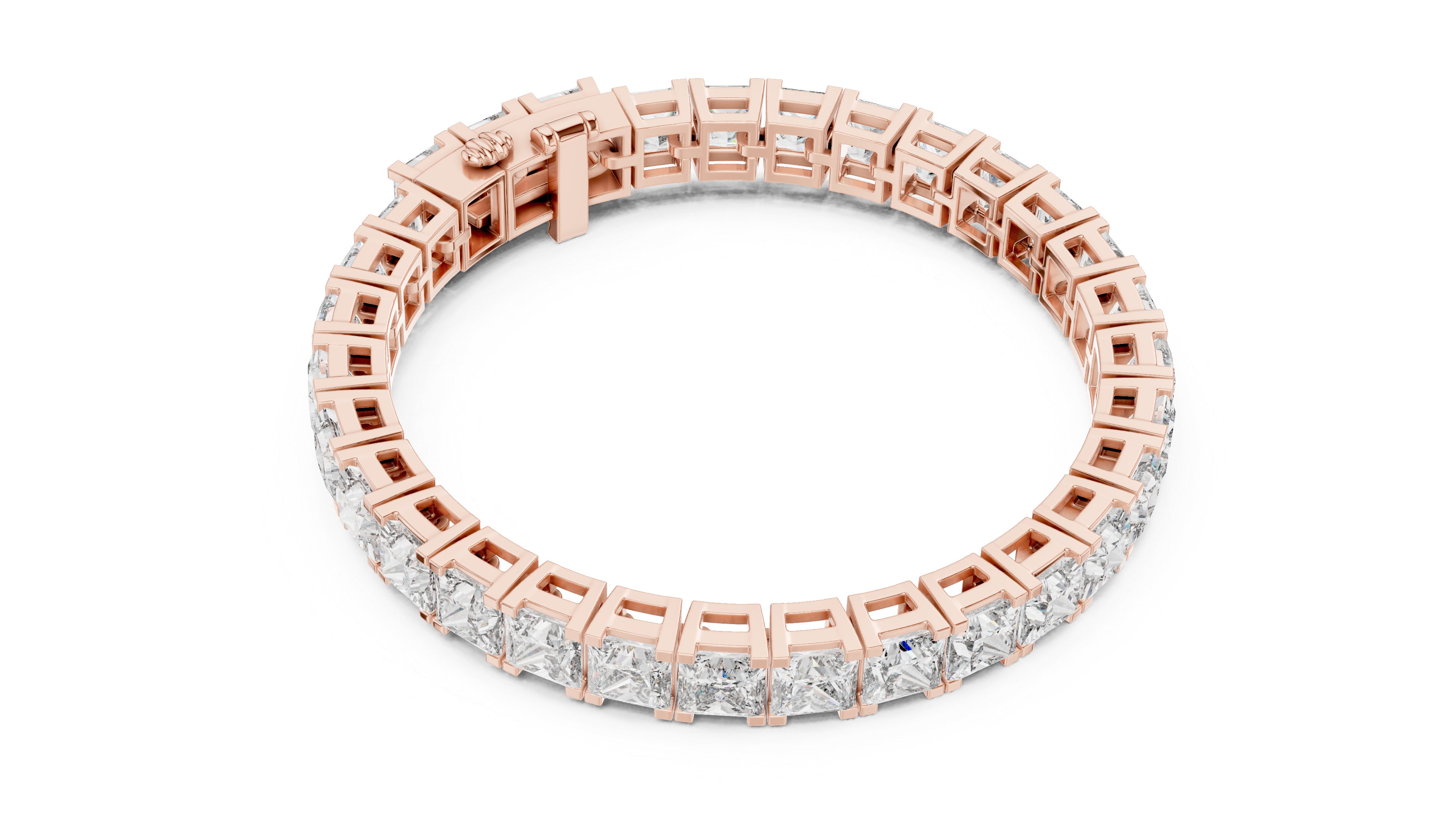 White Gold Princess-Cut Moissanite Tennis Bracelet – Bold Square Diamond Brilliance