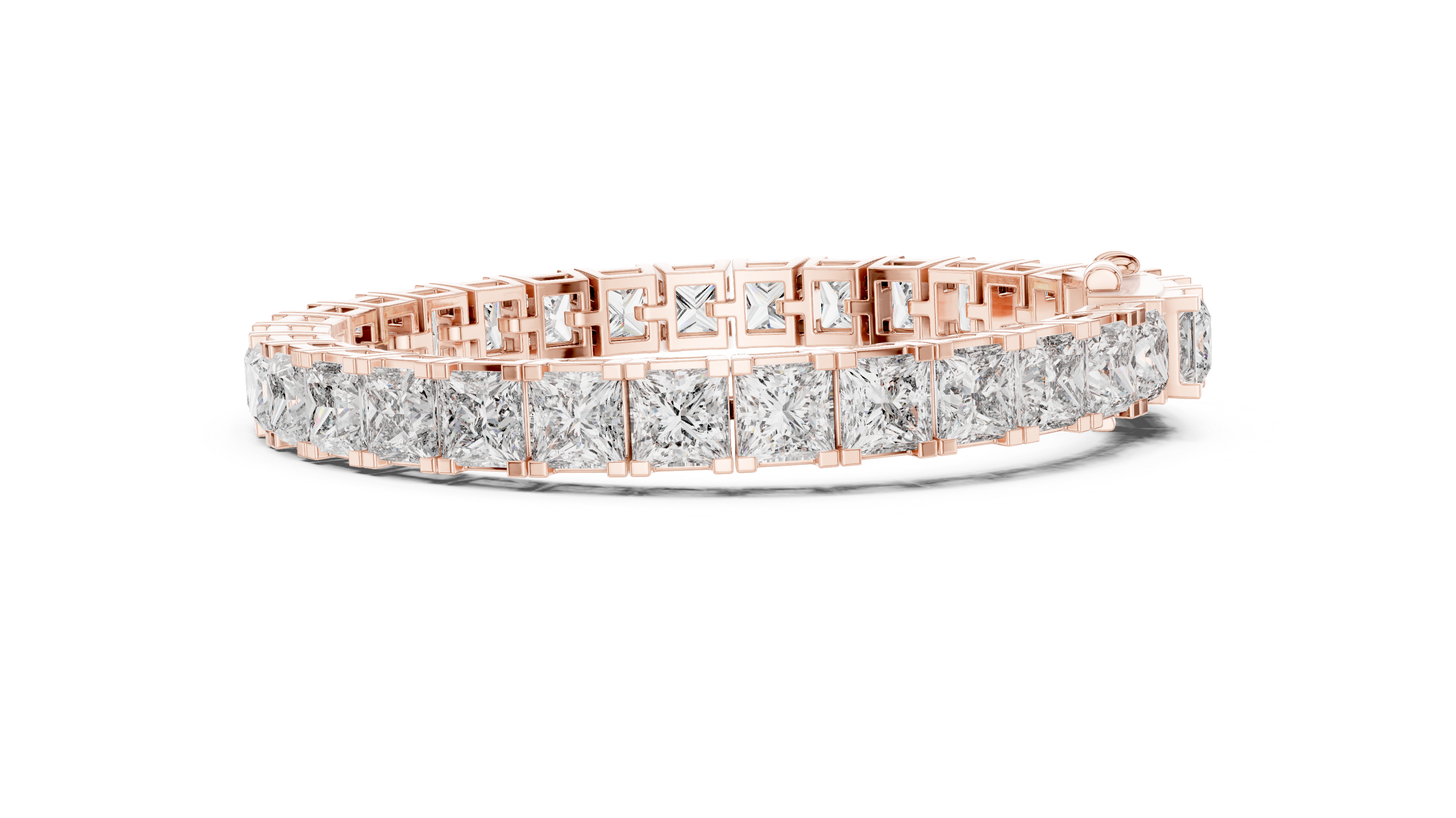 White Gold Princess-Cut Moissanite Tennis Bracelet – Bold Square Diamond Brilliance