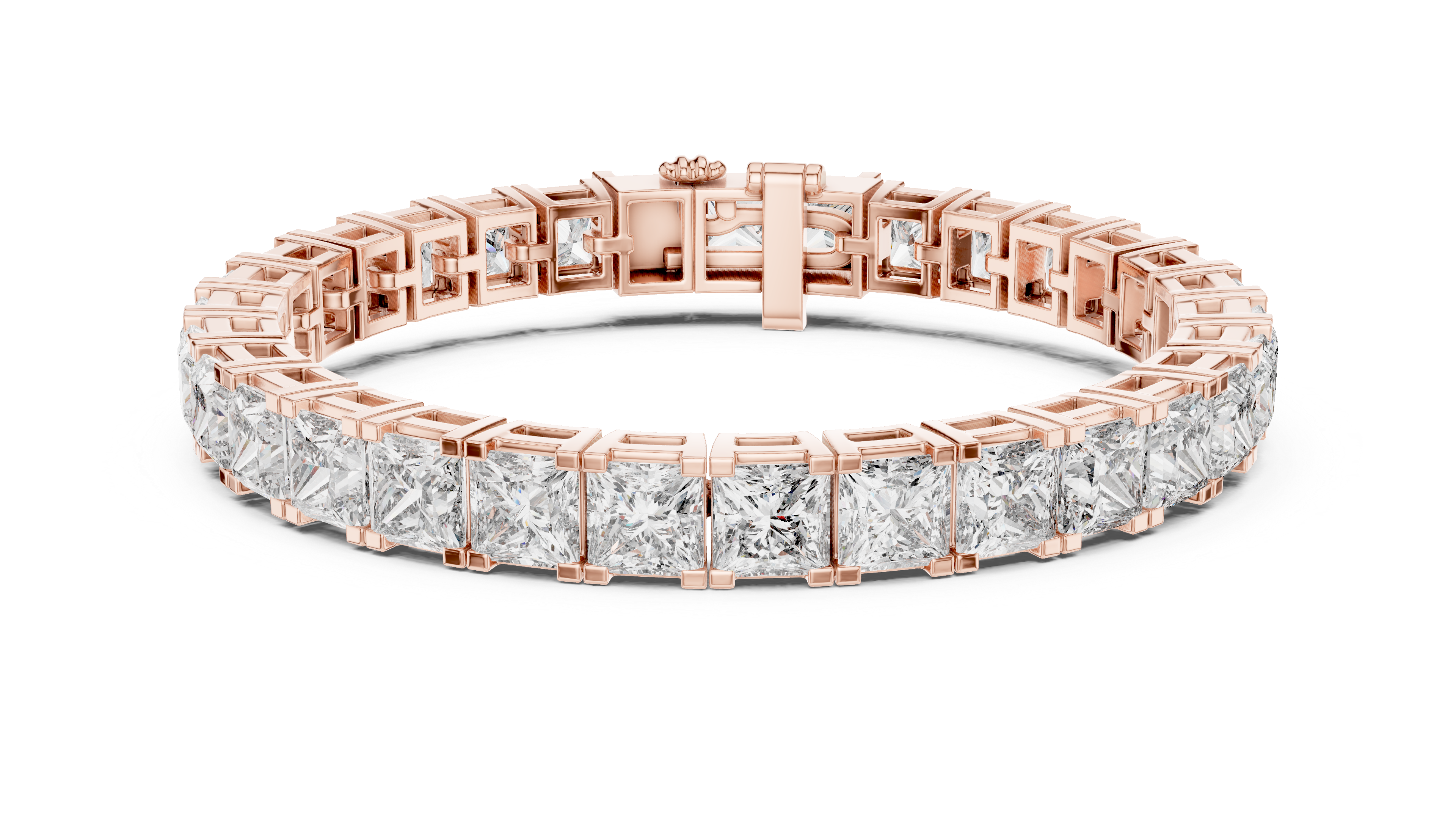 White Gold Princess-Cut Moissanite Tennis Bracelet – Bold Square Diamond Brilliance