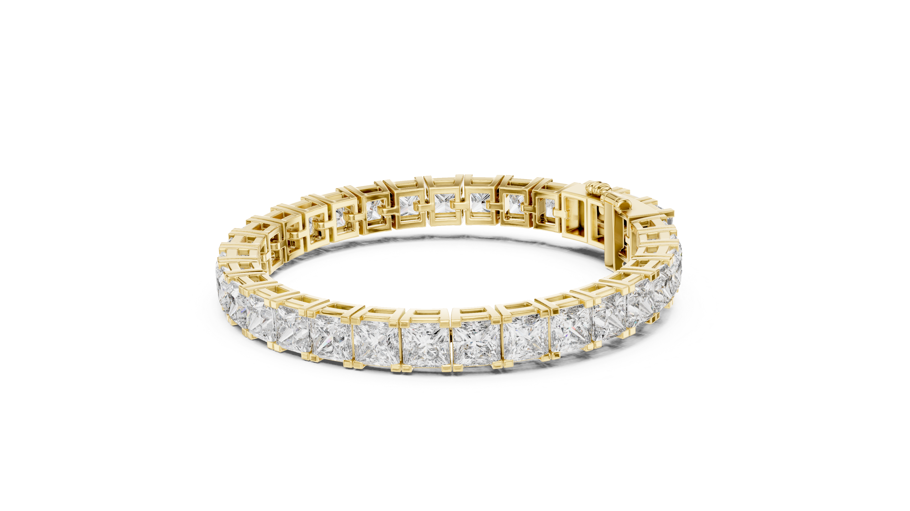 White Gold Princess-Cut Moissanite Tennis Bracelet – Bold Square Diamond Brilliance