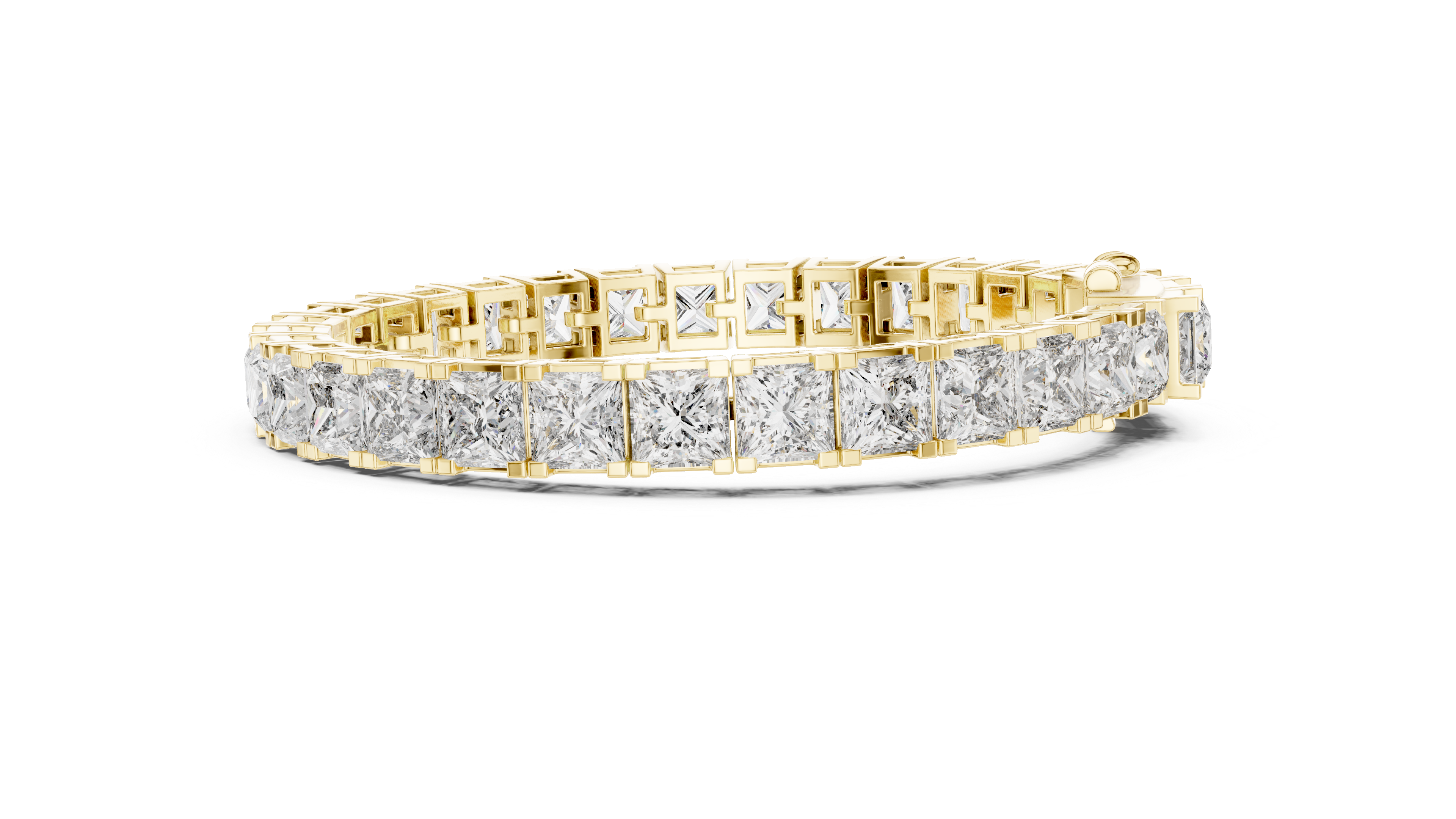 White Gold Princess-Cut Moissanite Tennis Bracelet – Bold Square Diamond Brilliance