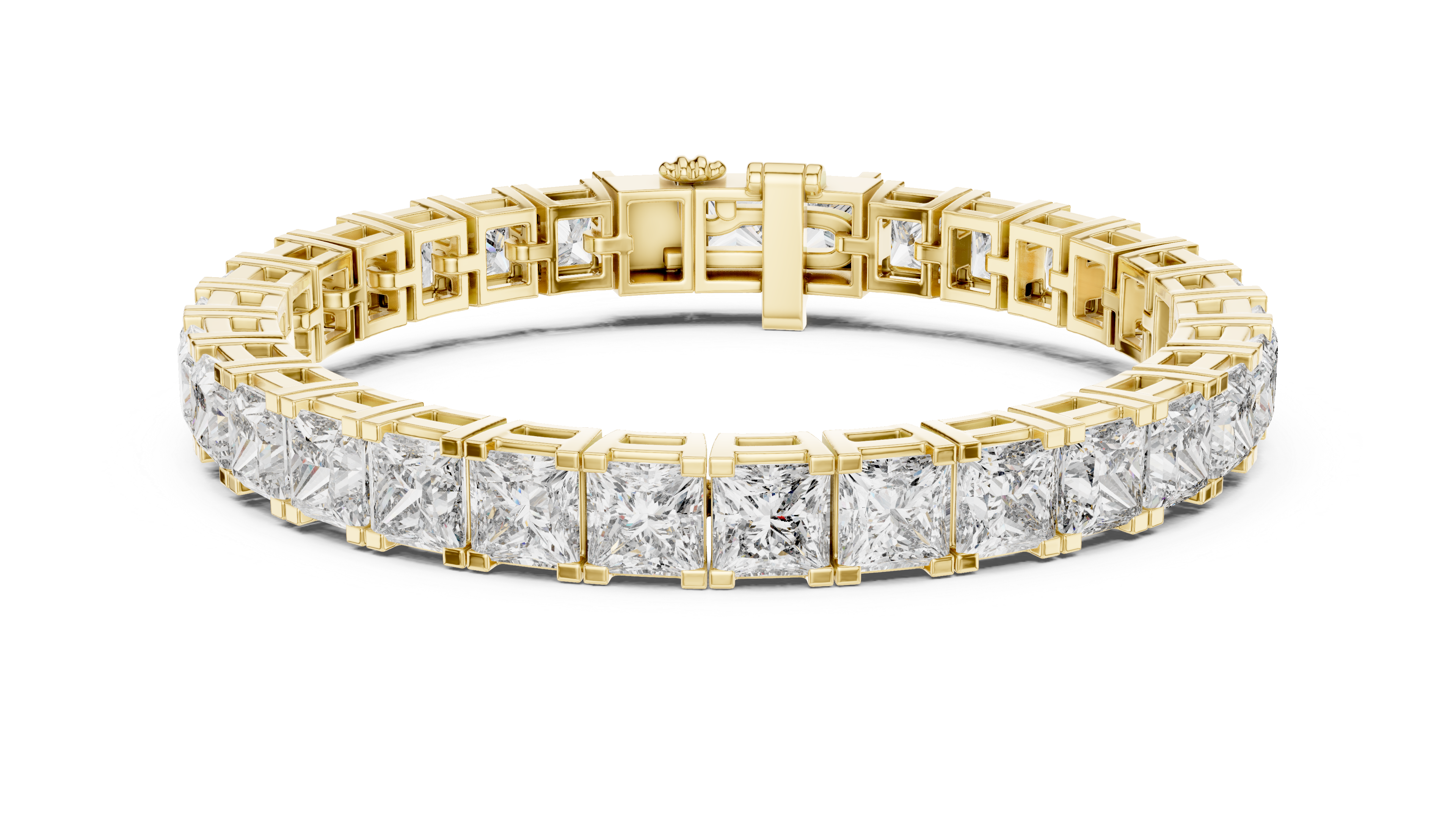 White Gold Princess-Cut Moissanite Tennis Bracelet – Bold Square Diamond Brilliance