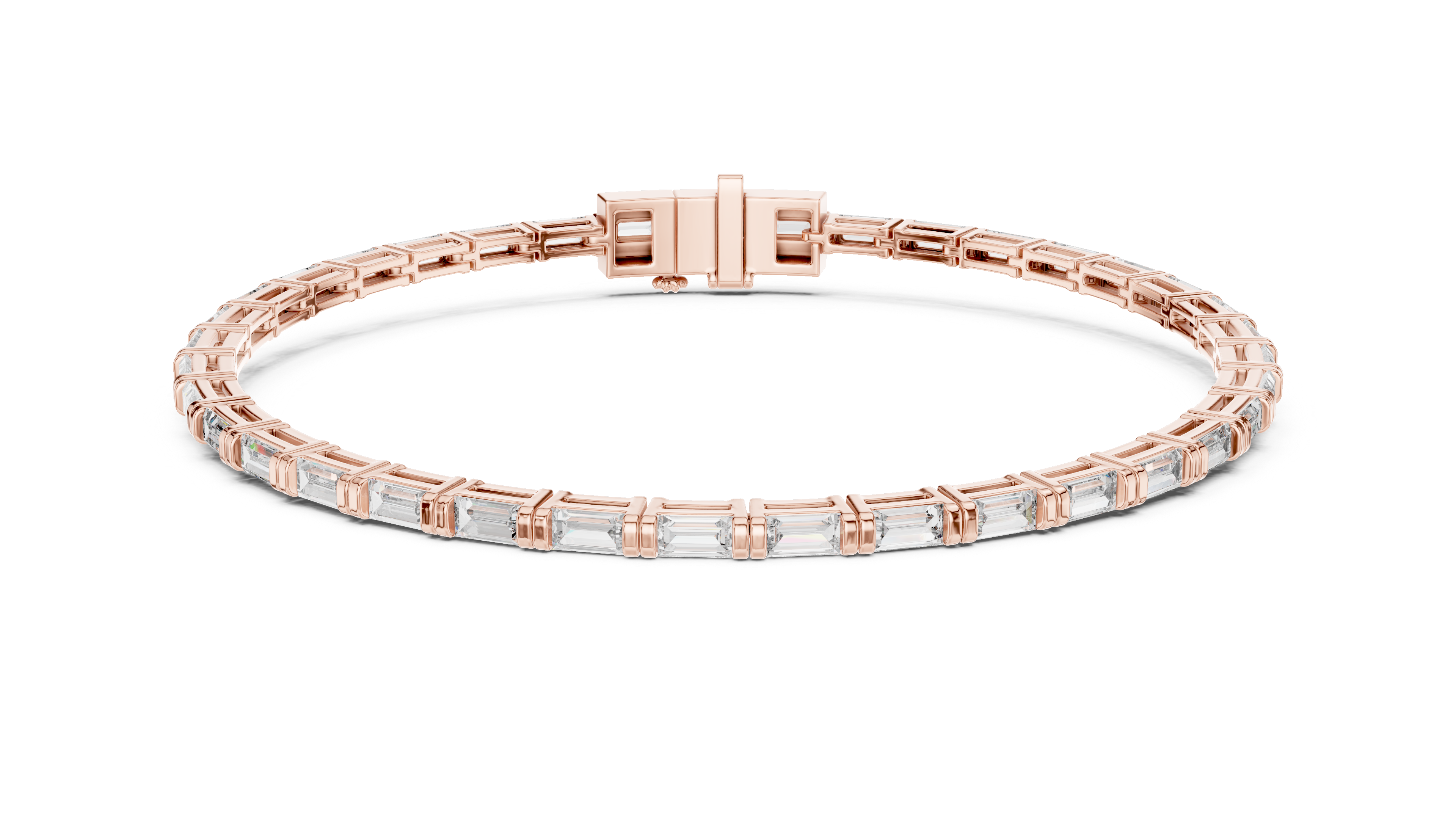 White Gold Classic Moissanite Tennis Bracelet – Fine Round-Cut Diamond Elegance