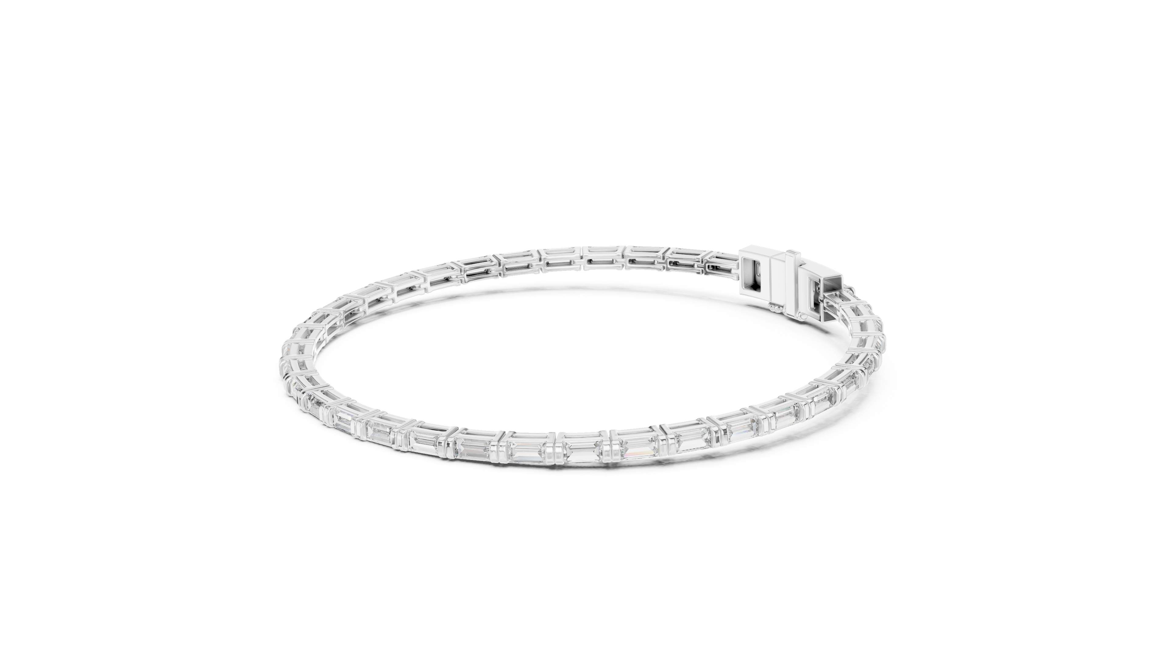 White Gold Classic Moissanite Tennis Bracelet – Fine Round-Cut Diamond Elegance