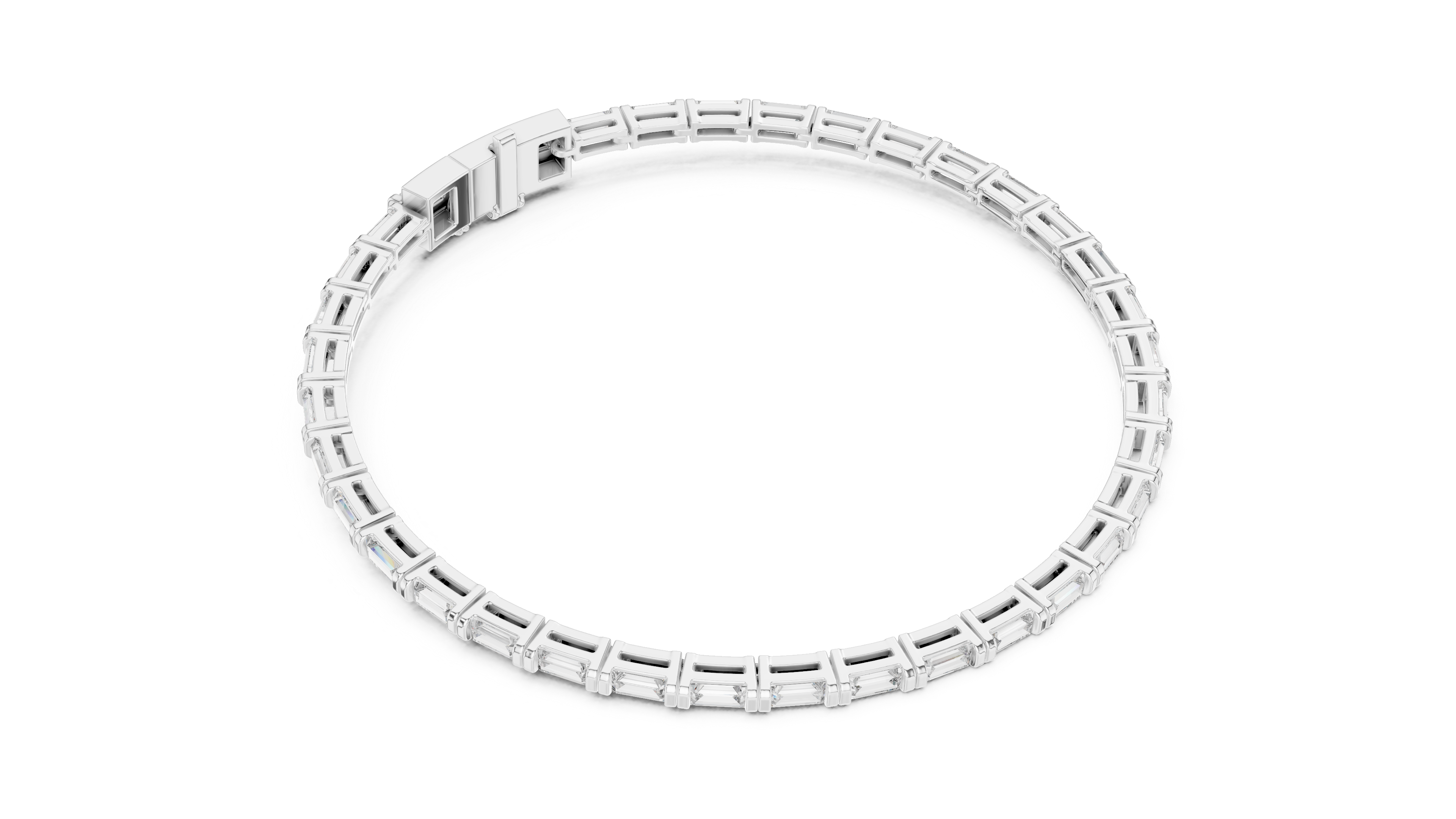 White Gold Classic Moissanite Tennis Bracelet – Fine Round-Cut Diamond Elegance