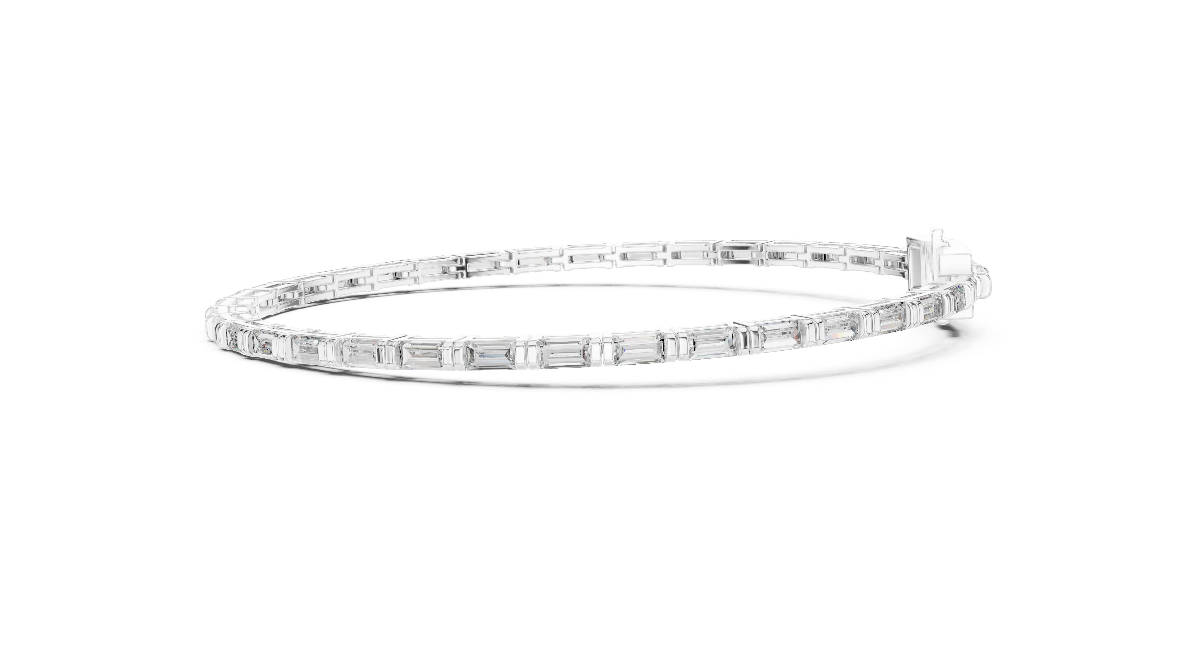 White Gold Classic Moissanite Tennis Bracelet – Fine Round-Cut Diamond Elegance
