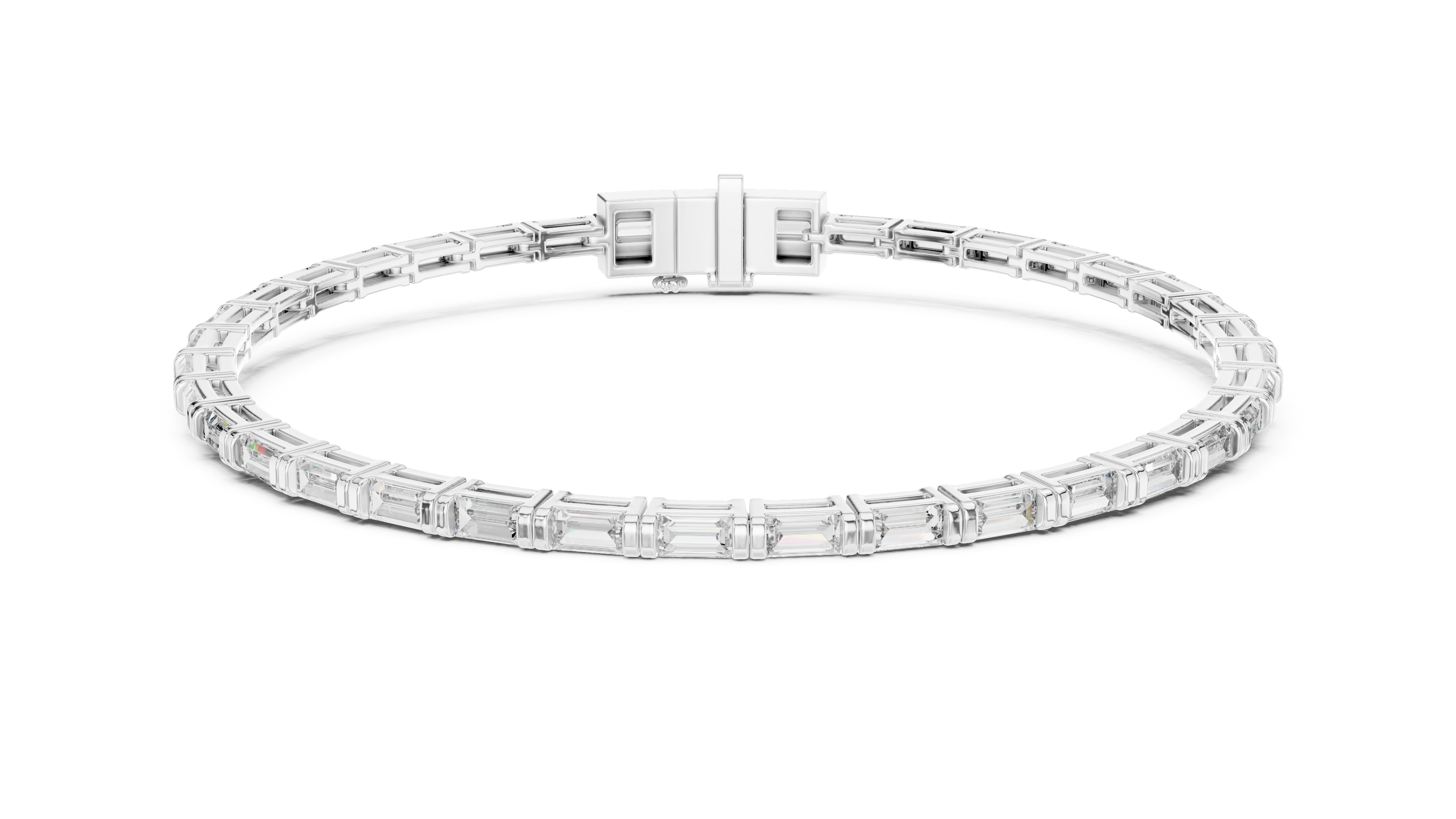 White Gold Classic Moissanite Tennis Bracelet – Fine Round-Cut Diamond Elegance