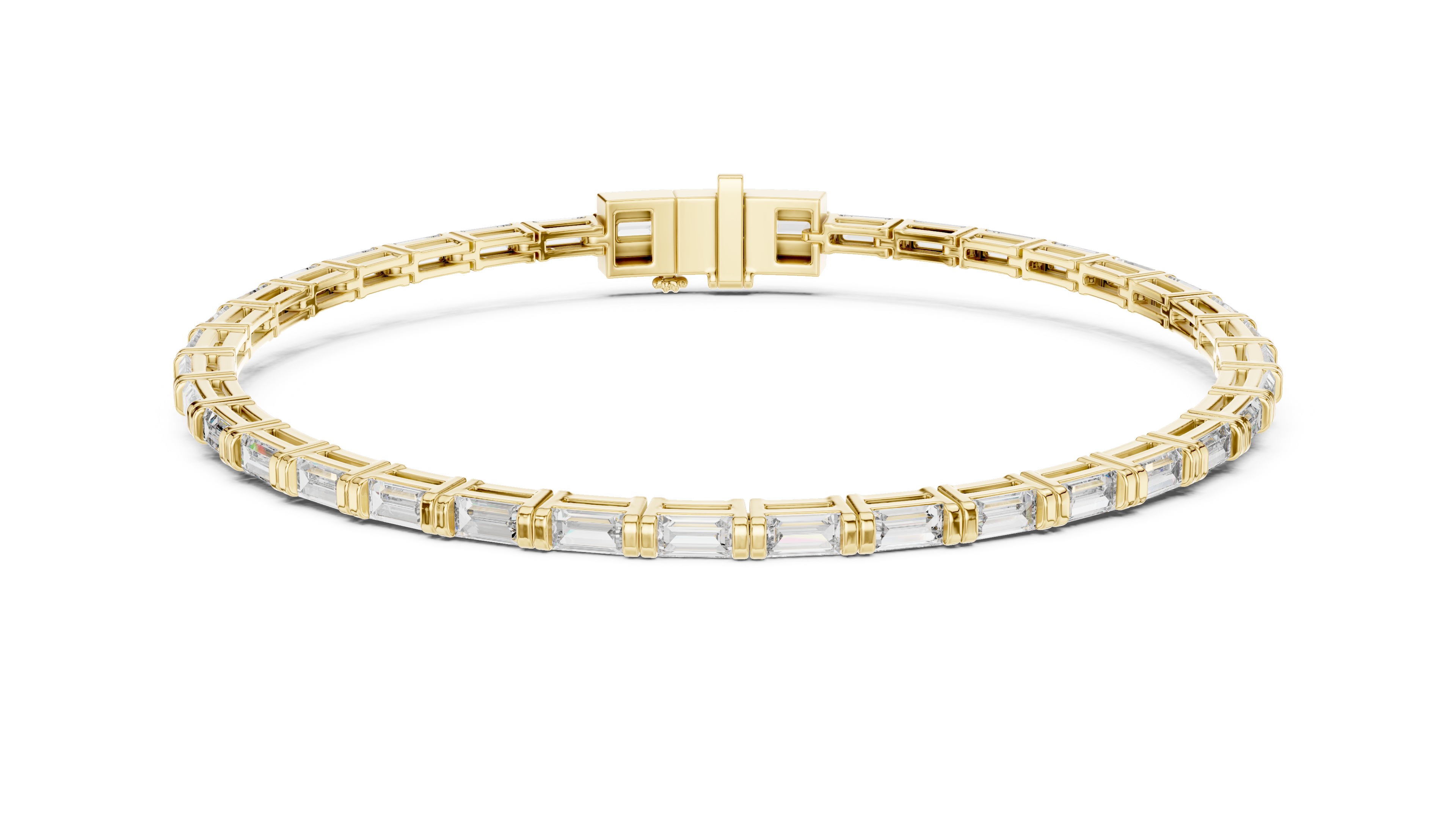 White Gold Classic Moissanite Tennis Bracelet – Fine Round-Cut Diamond Elegance
