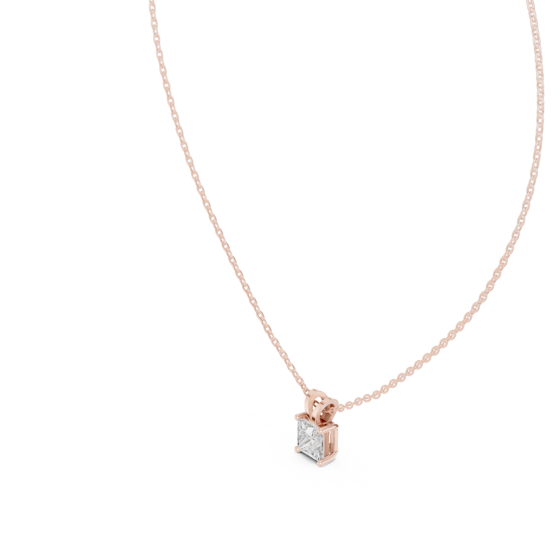 Triple Drop Diamond Pendant Necklace in Rose Gold