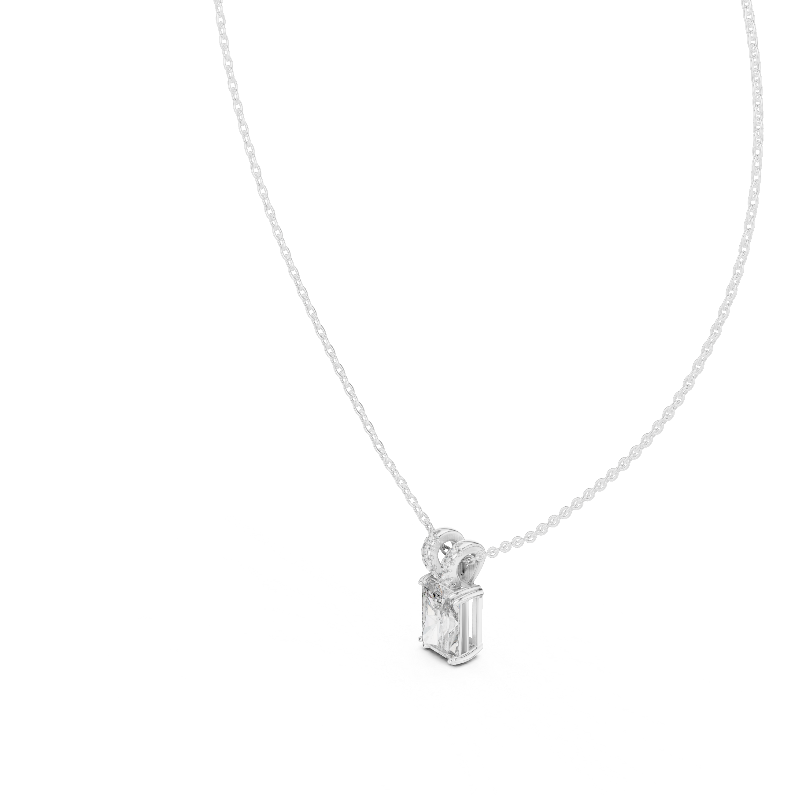 Lock Design Diamond Pendant Necklace in Rose Gold