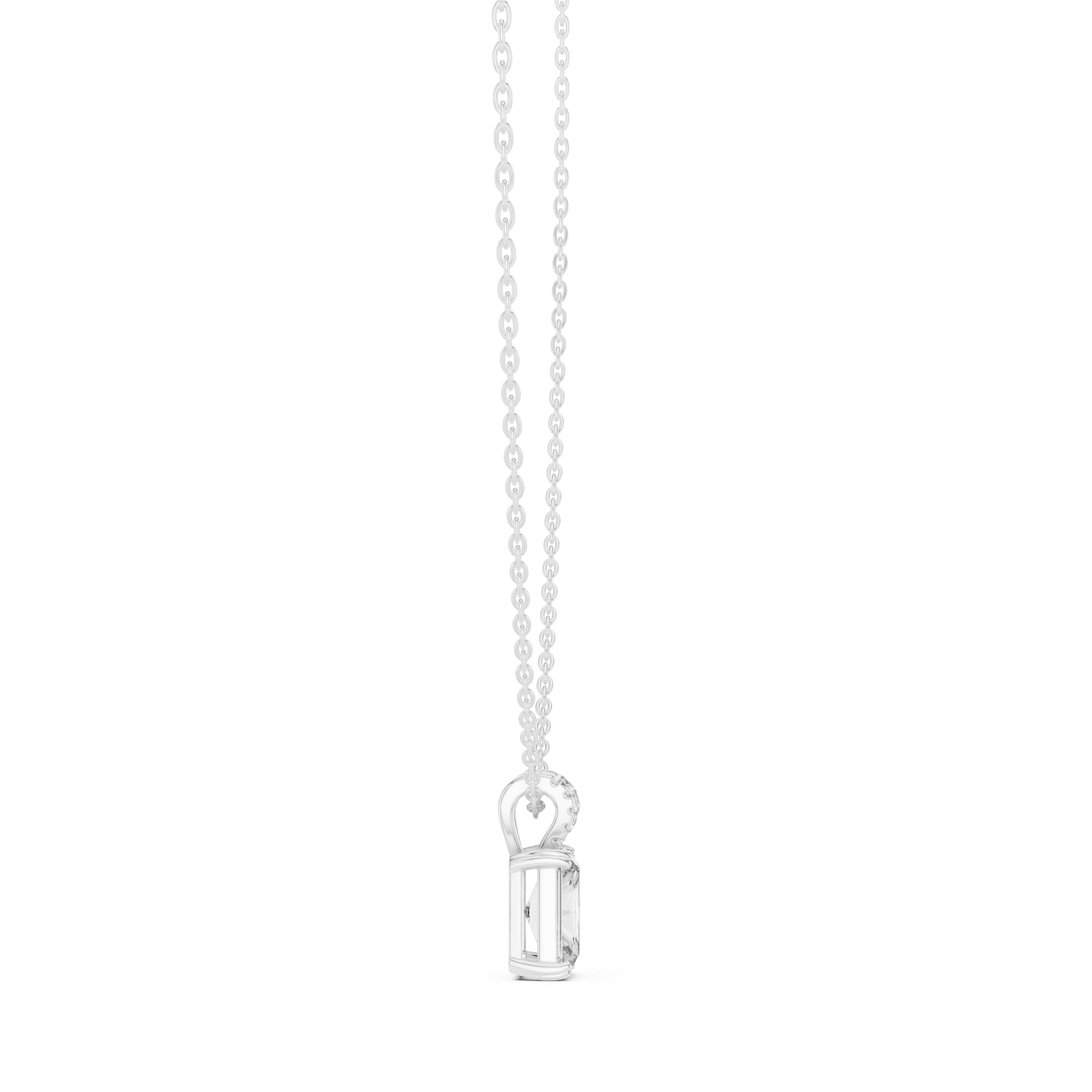 Lock Design Diamond Pendant Necklace in Rose Gold