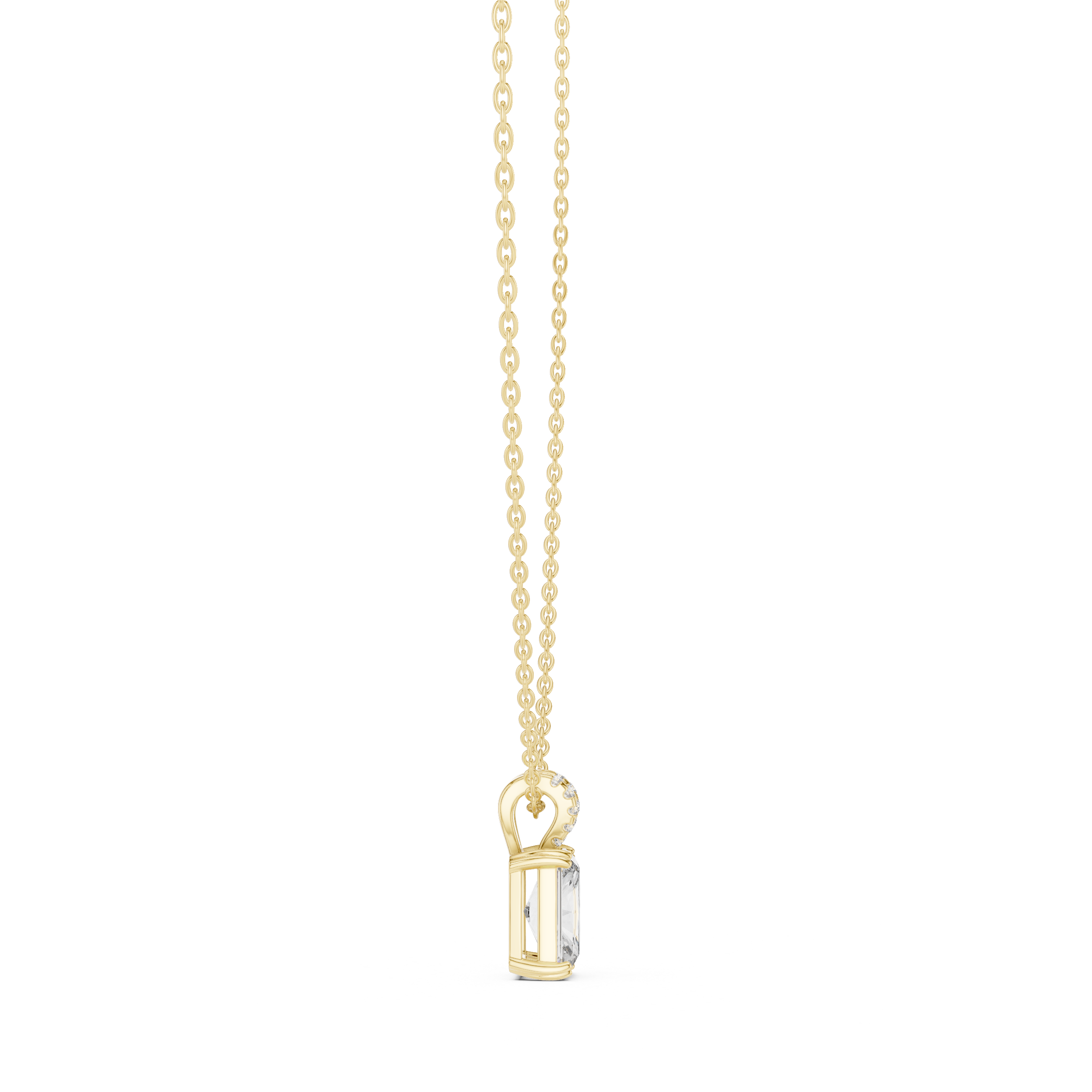Lock Design Diamond Pendant Necklace in Rose Gold