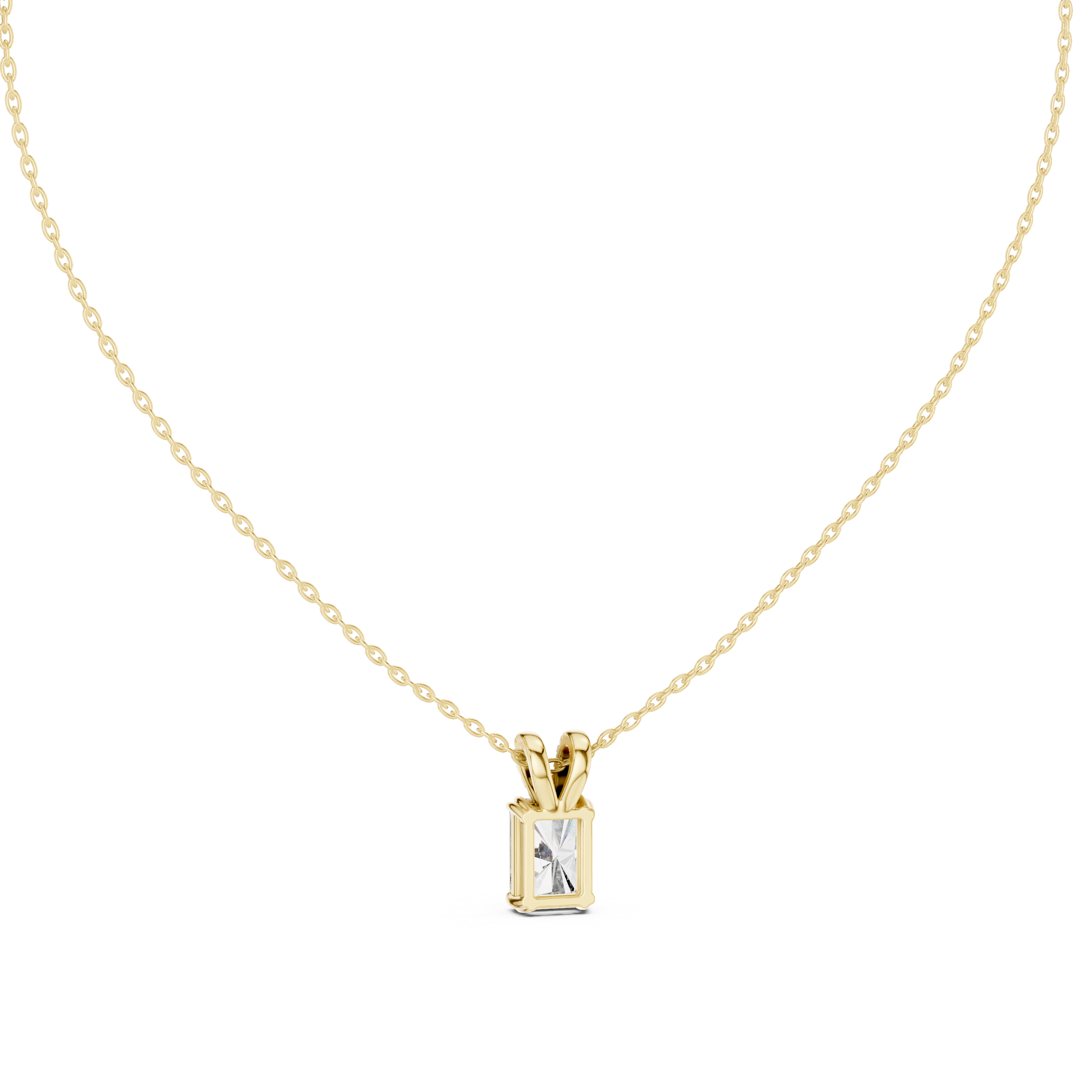 Lock Design Diamond Pendant Necklace in Rose Gold
