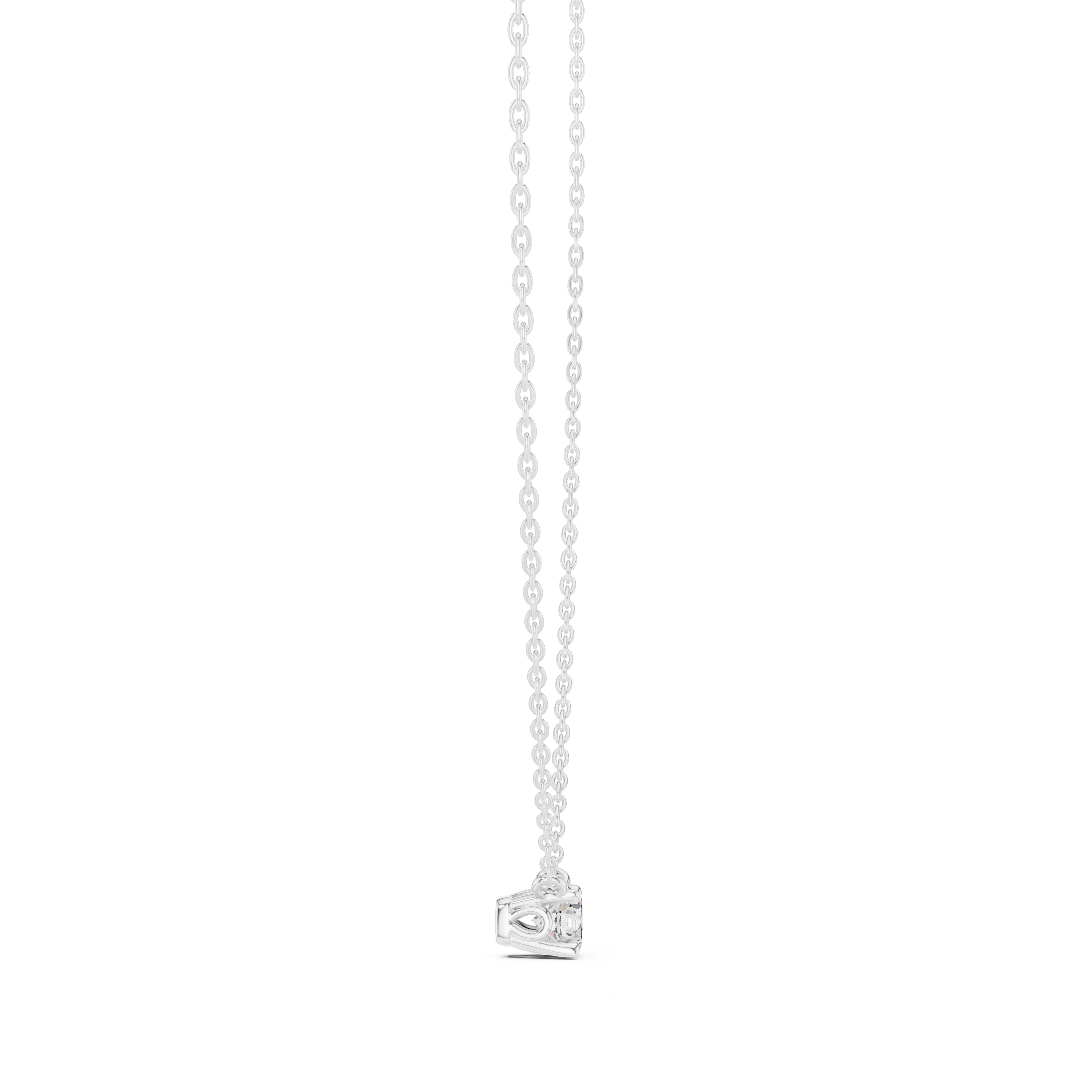 Minimal Round Solitaire Diamond Pendant Necklace in Rose Gold