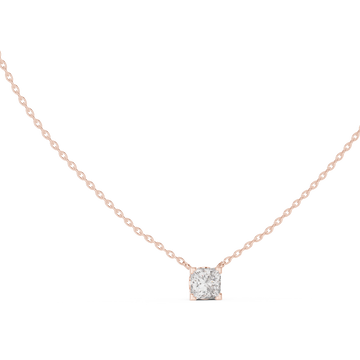Modern Geometric Diamond Pendant Necklace in Rose Gold