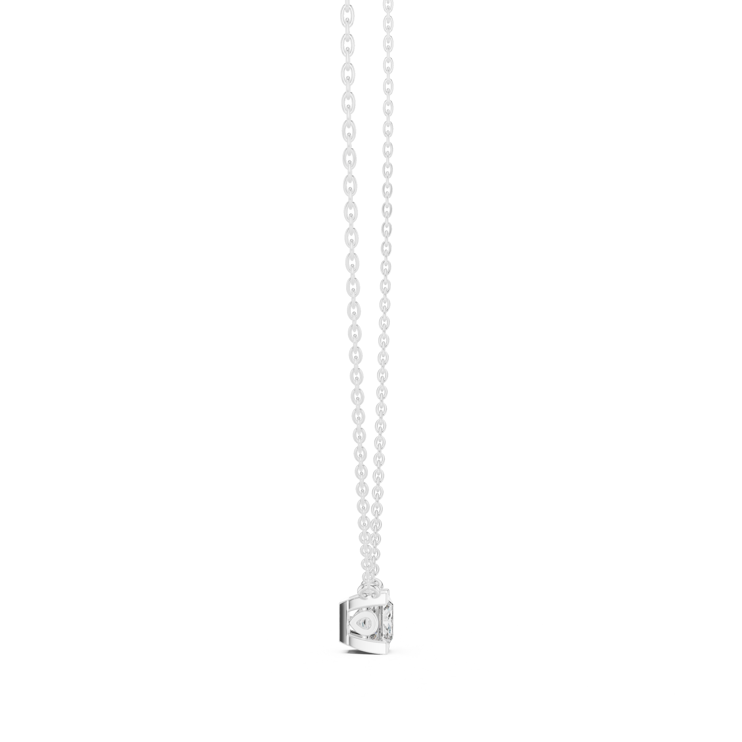 Modern Geometric Diamond Pendant Necklace in Rose Gold