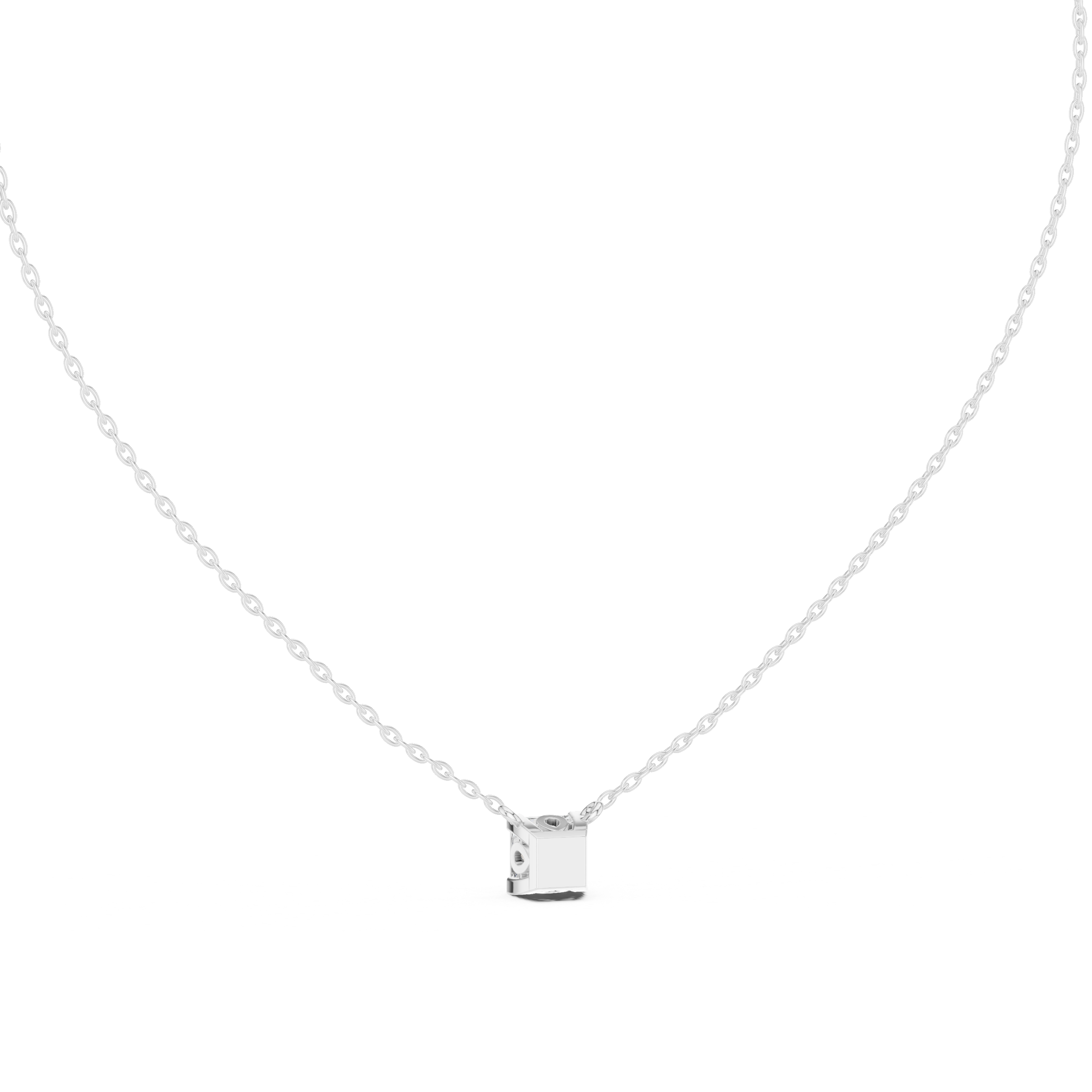 Modern Geometric Diamond Pendant Necklace in Rose Gold