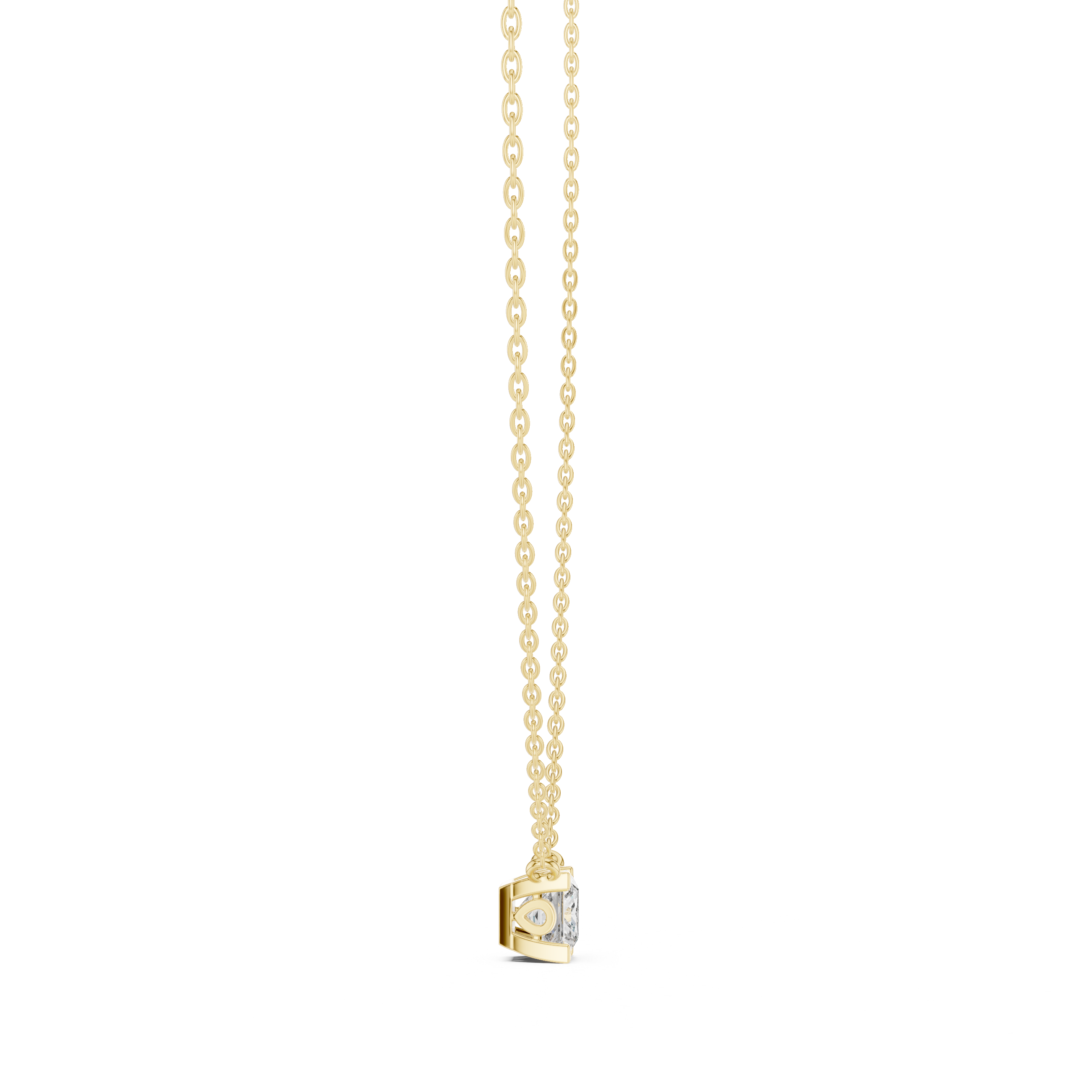 Modern Geometric Diamond Pendant Necklace in Rose Gold