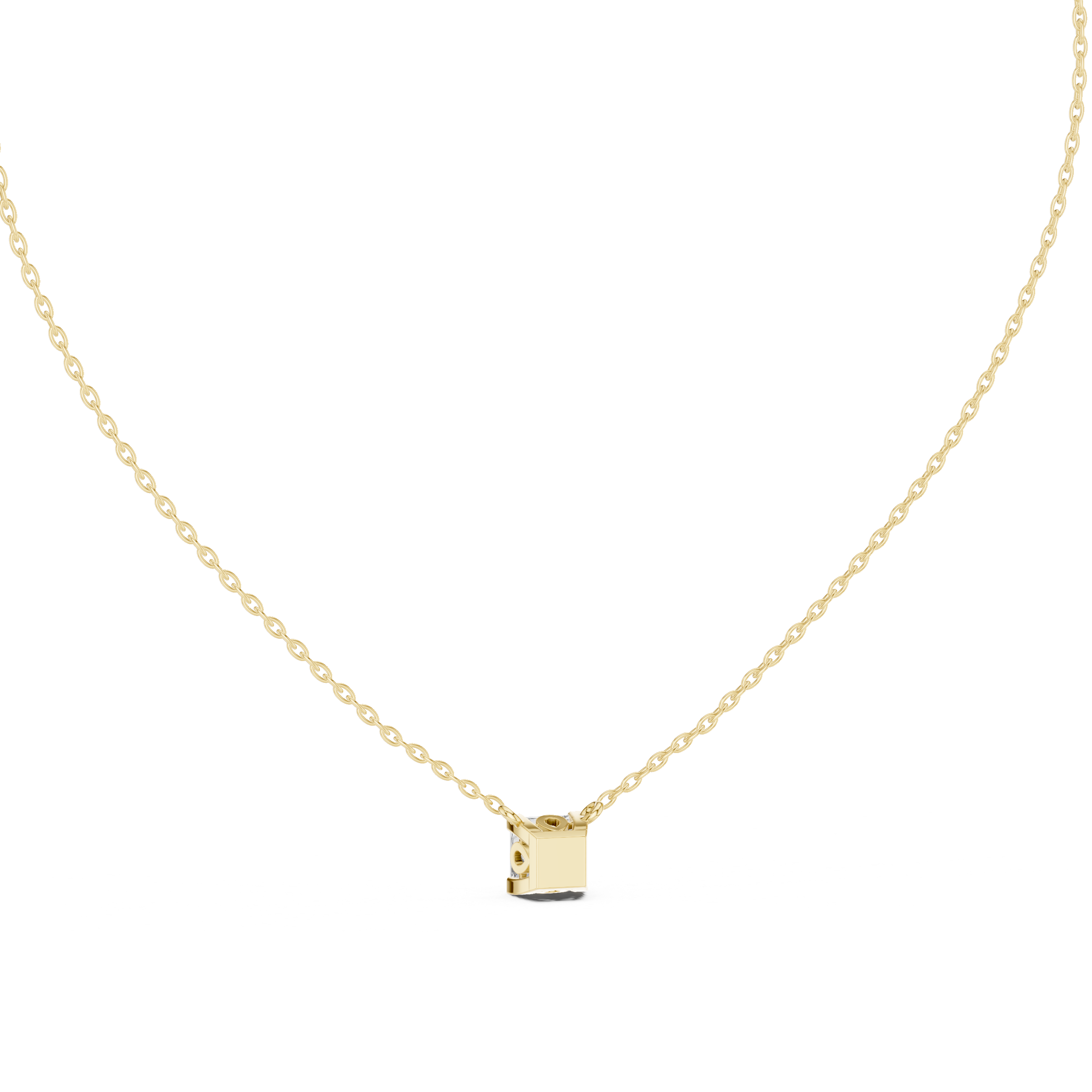 Modern Geometric Diamond Pendant Necklace in Rose Gold